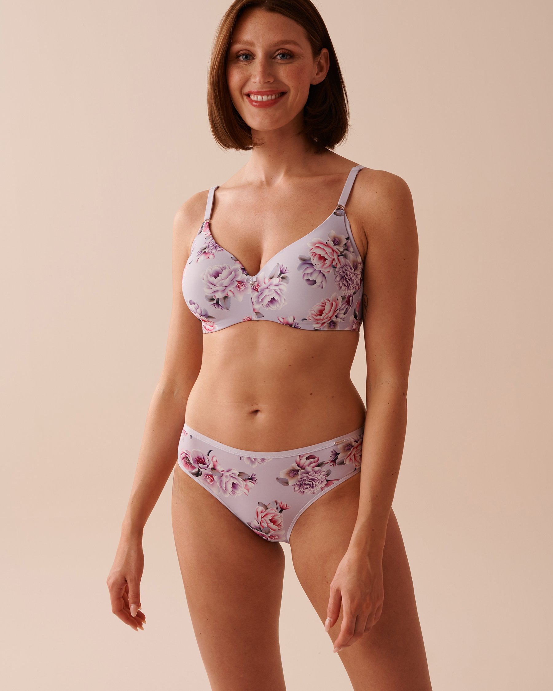 LA VIE EN ROSE Culotte bikini microfibre dos lisse Jardin victorien 20300339 - View4