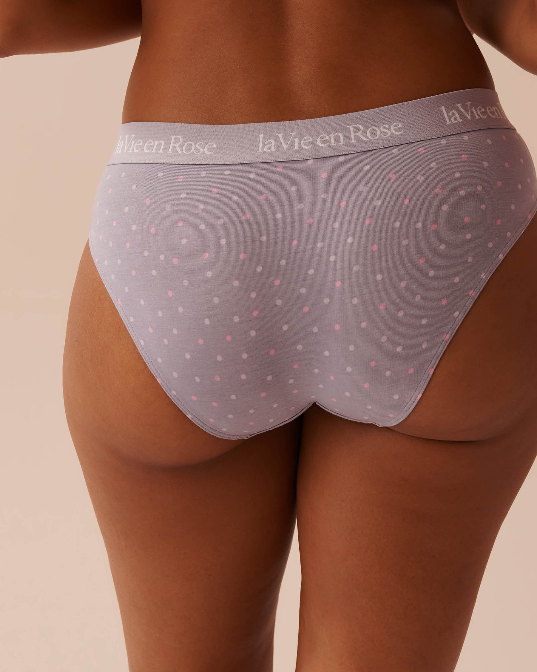 LA VIE EN ROSE Cotton and Logo Elastic Band Bikini Panty Cat Print 20100492 - View2