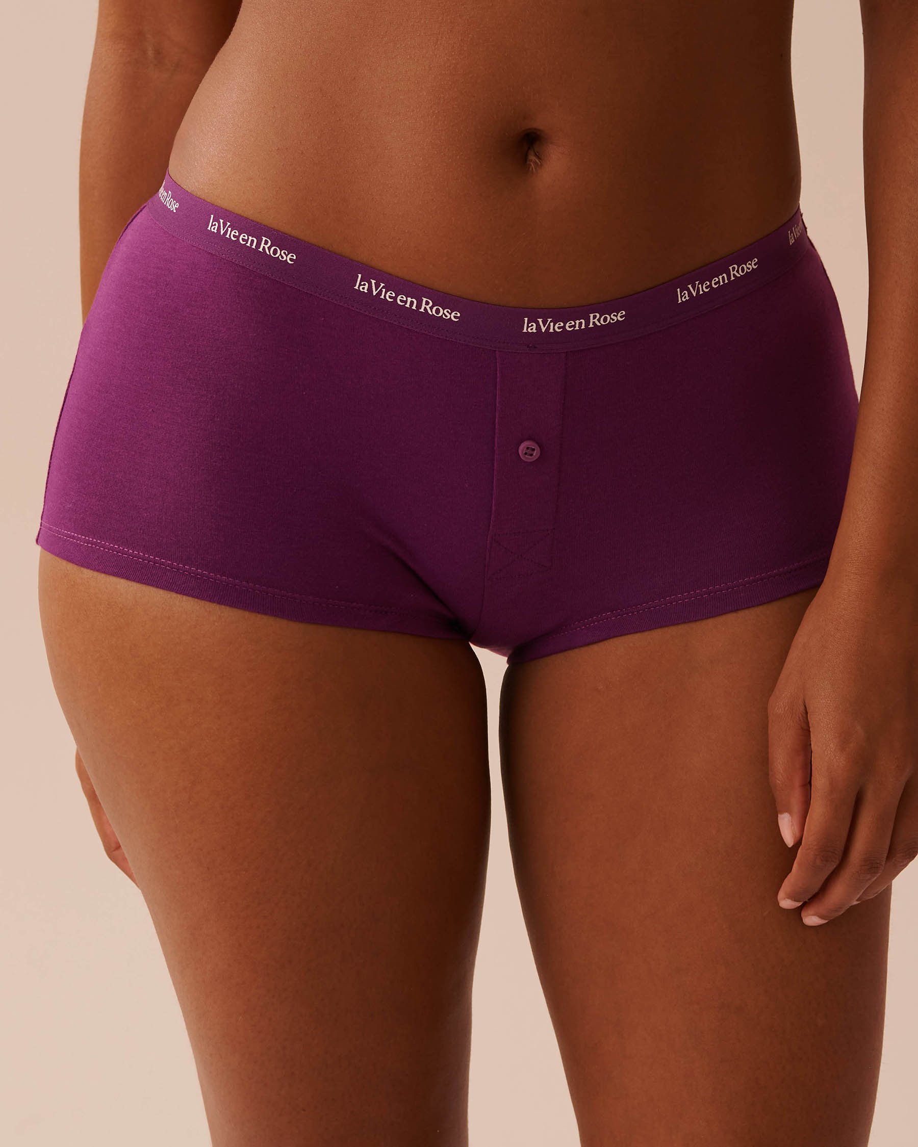 LA VIE EN ROSE Culotte garçonne coton Violet vibrant 20100500 - View1