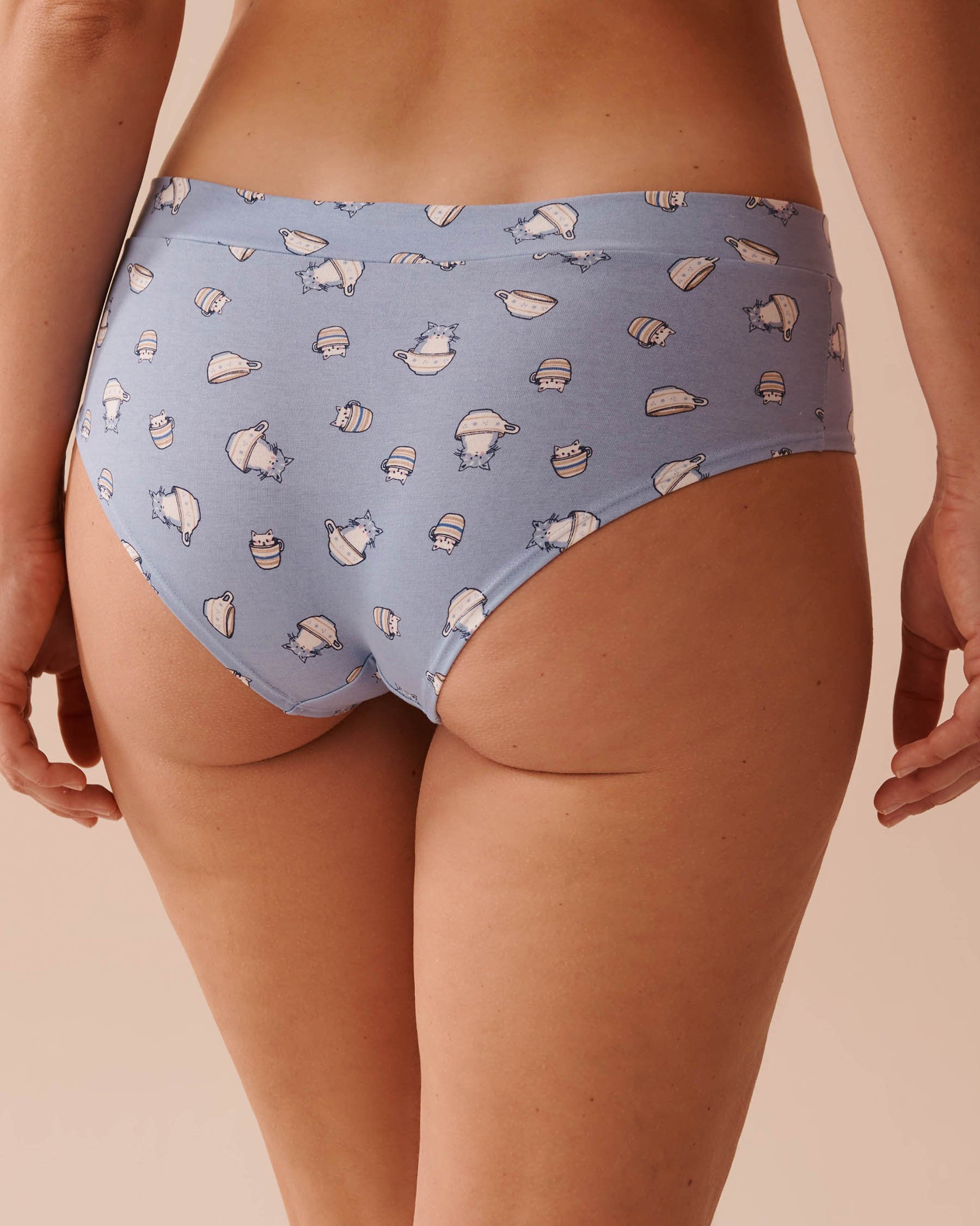 LA VIE EN ROSE Cotton Hiphugger Panty Cat Print 20100503 - View2