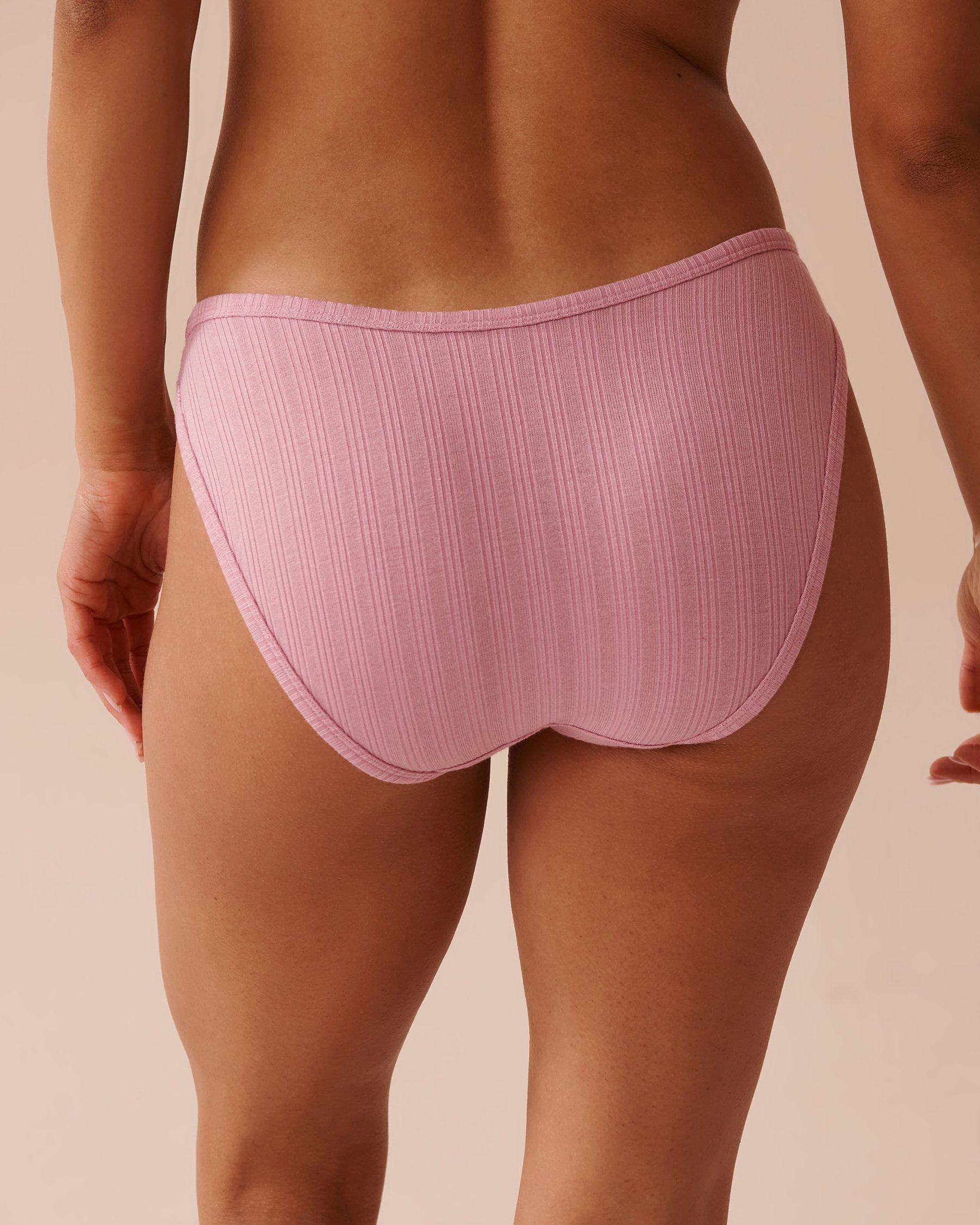 LA VIE EN ROSE Ribbed Bikini Panty Mauve Mist 20100488 - View2