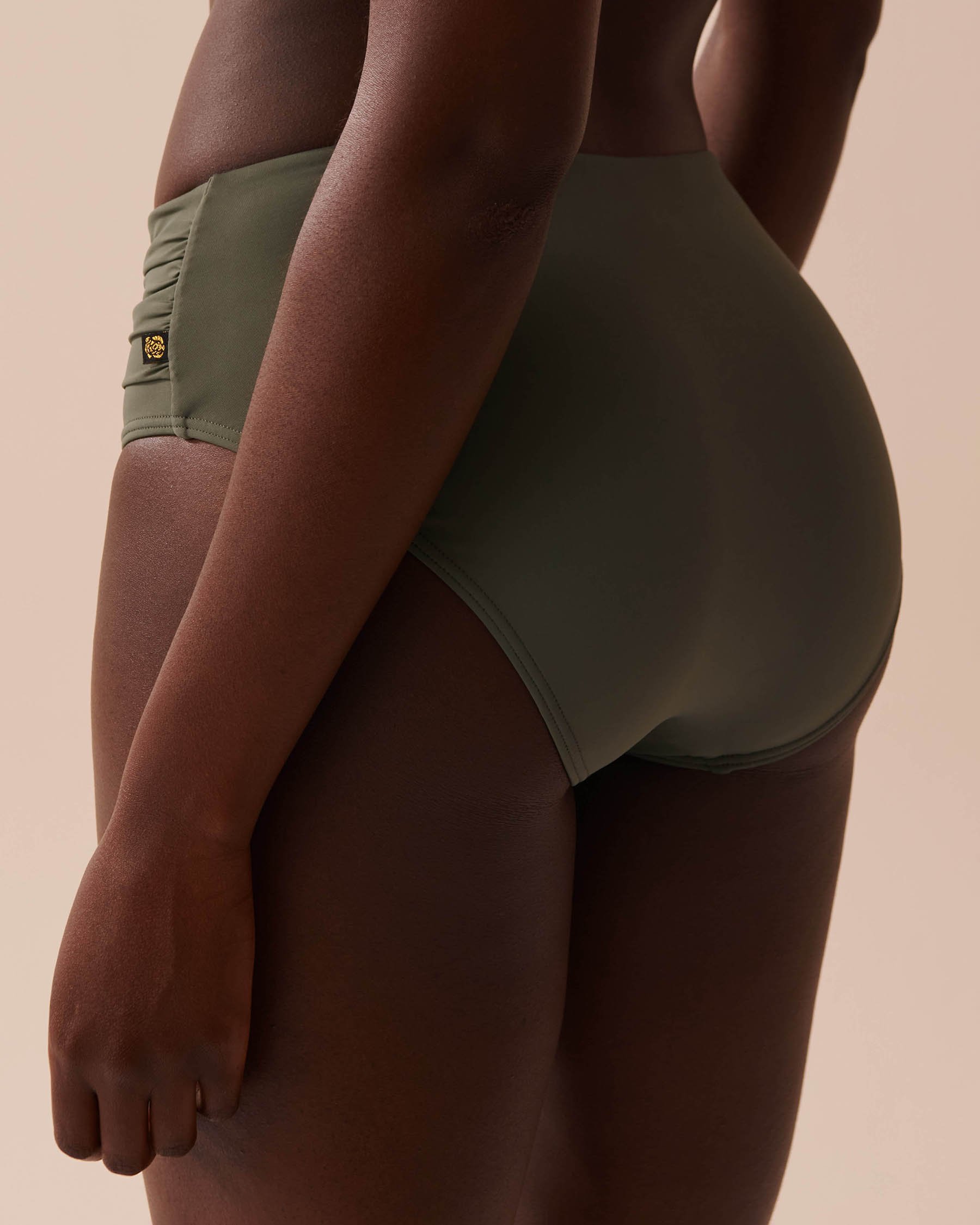 LA VIE EN ROSE AQUA THYME Draped Mid Waist Bikini Bottom Thyme 70300605 - View2