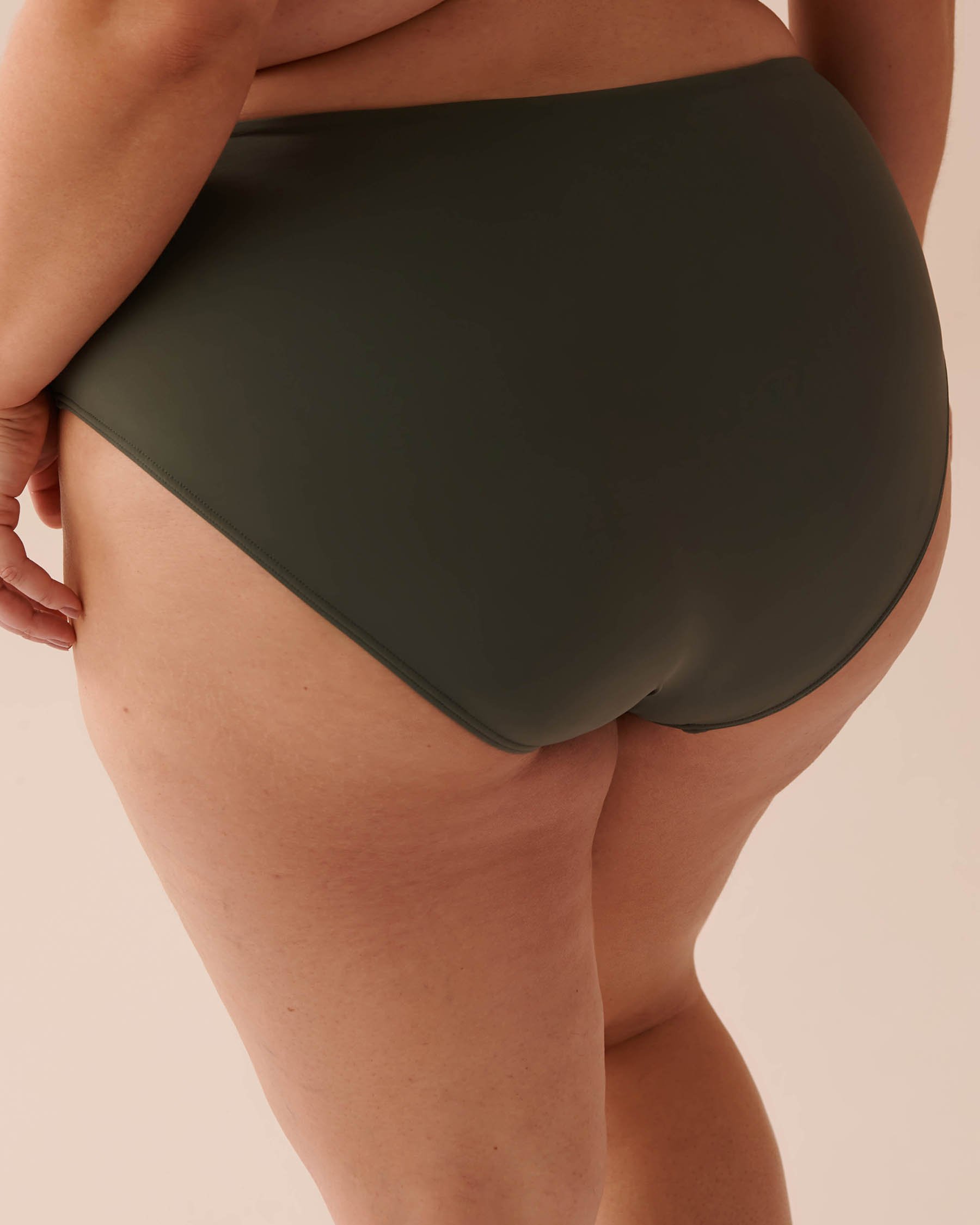 LA VIE EN ROSE AQUA THYME Draped Mid Waist Bikini Bottom Thyme 70300605 - View5