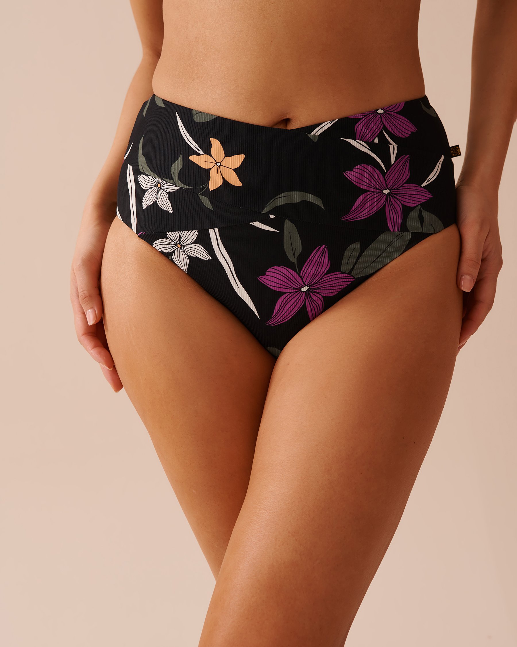 LA VIE EN ROSE AQUA Bas de bikini taille haute texturé TROPICAL NIGHTS Nuits tropicales 70300609 - View1
