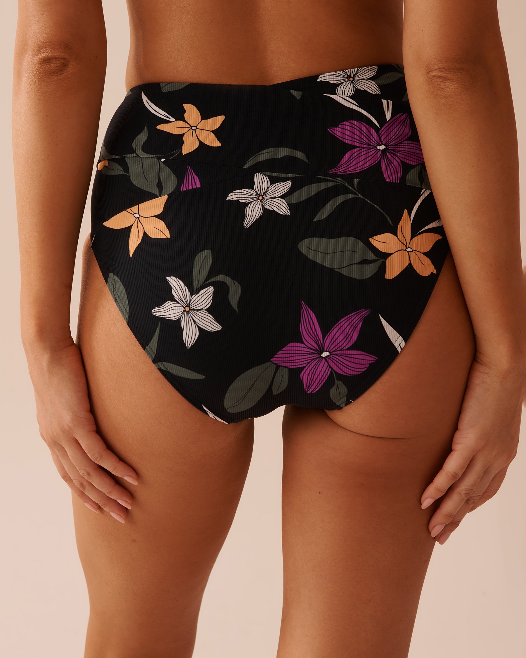 LA VIE EN ROSE AQUA Bas de bikini taille haute texturé TROPICAL NIGHTS Nuits tropicales 70300609 - View2