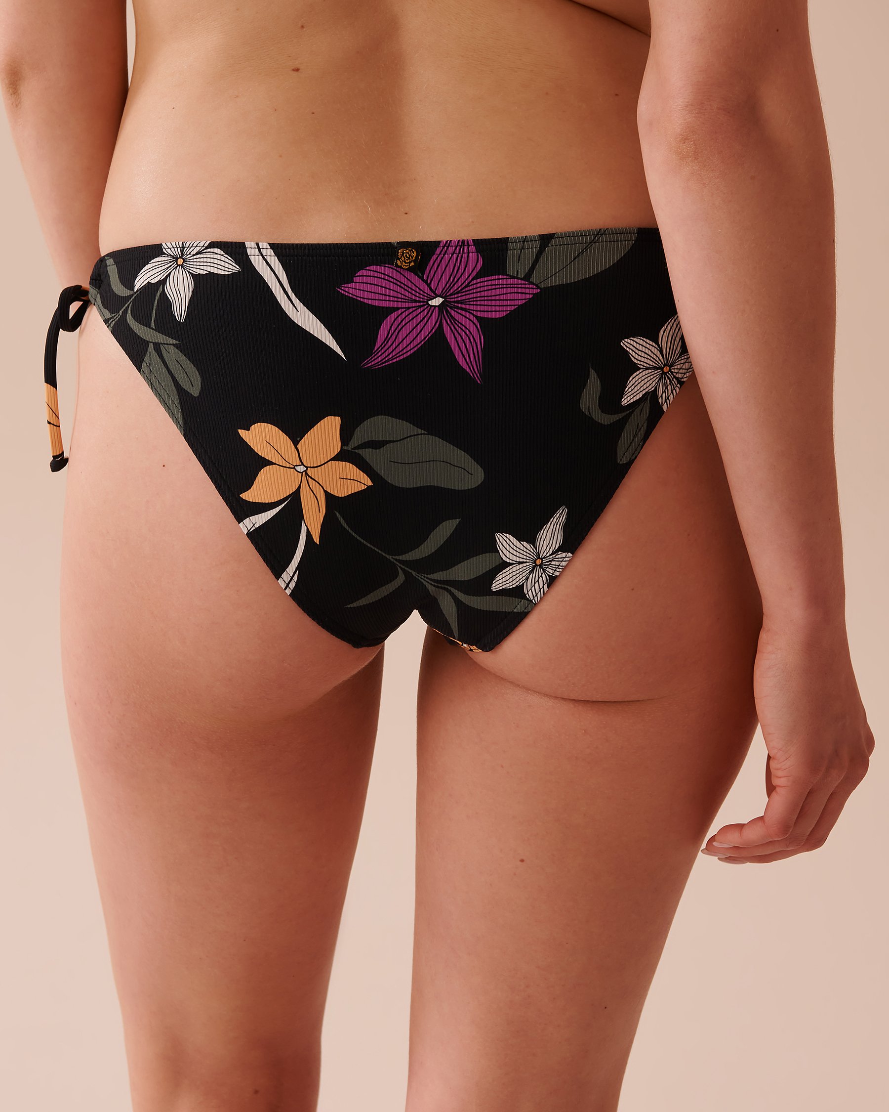 LA VIE EN ROSE AQUA Bas de bikini brésilien noué aux hanches texturé TROPICAL NIGHTS Nuits tropicales 70300610 - Voir3