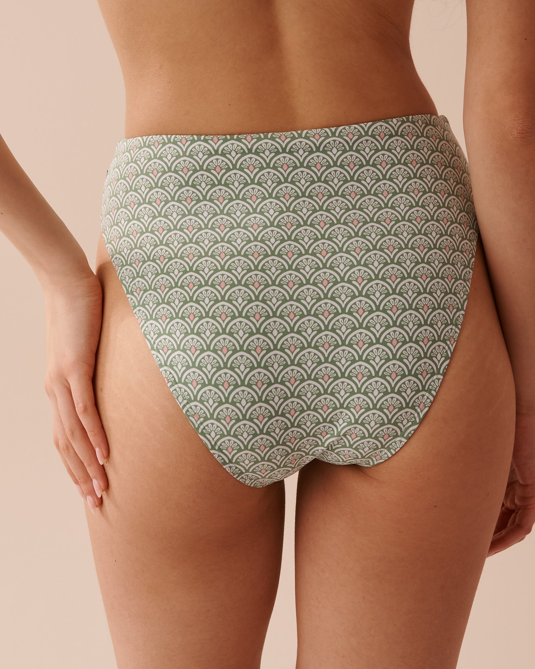 LA VIE EN ROSE AQUA ABSTRACT FLOWERS High Waist Brazilian Bikini Bottom Abstract Flowers 70300611 - View2