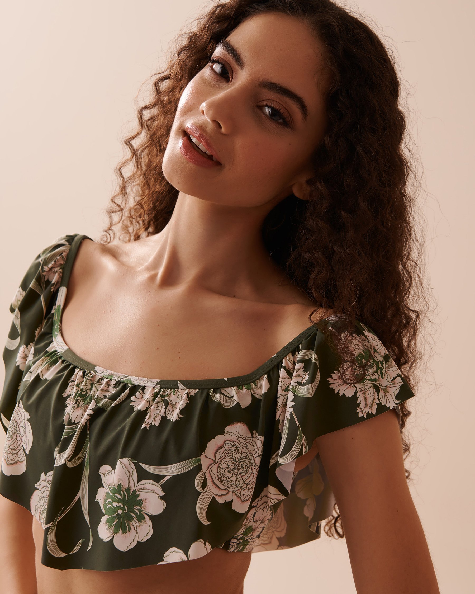 LA VIE EN ROSE AQUA PROVENÇAL BOUQUET Ruffle Bandeau Bikini Top Provençal Bouquet 70100651 - View3