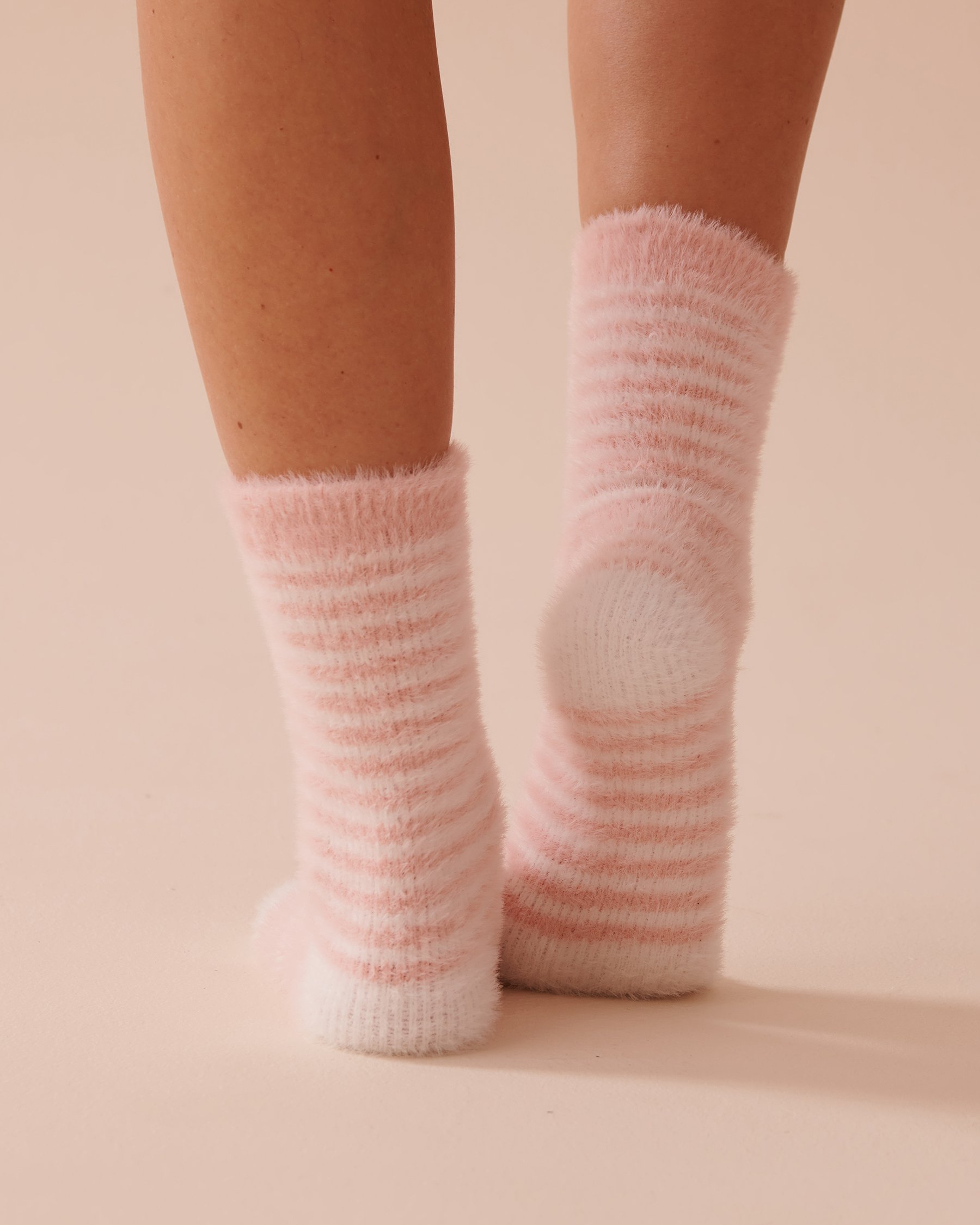 LA VIE EN ROSE 2 Pairs of Soft Plush Socks Fairy Pink Stripes 40700357 - View2