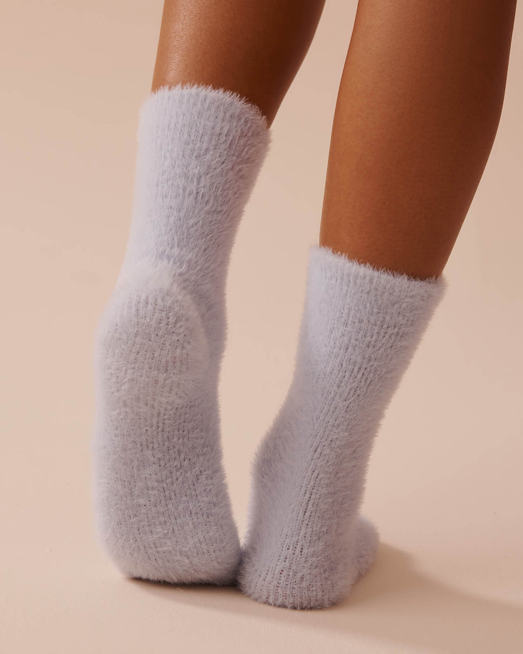 LA VIE EN ROSE 2 Pairs of Soft Plush Socks Grey Stripes 40700357 - View4