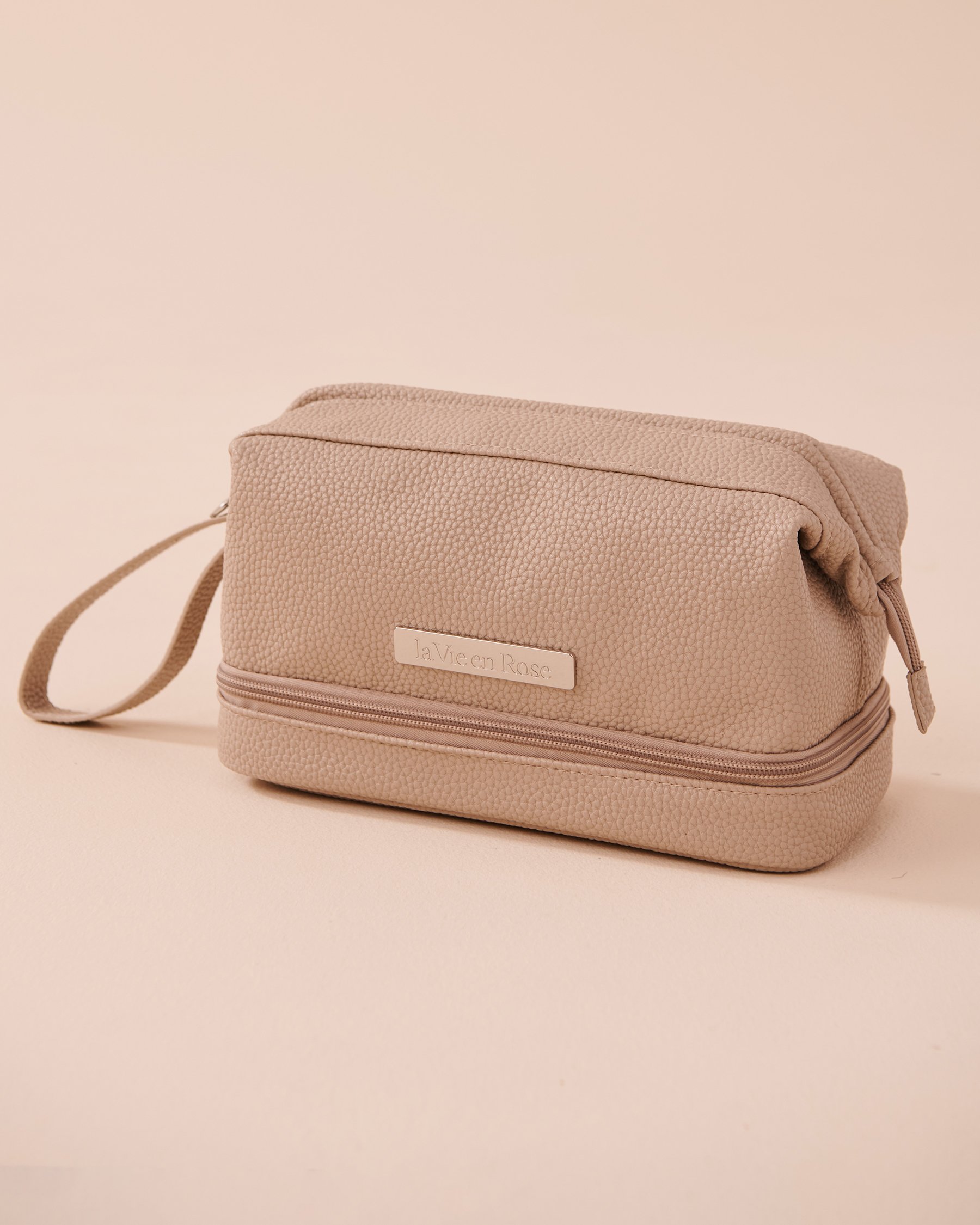 LA VIE EN ROSE Trousse à cosmétiques en faux cuir Taupe 40700352 - Voir1