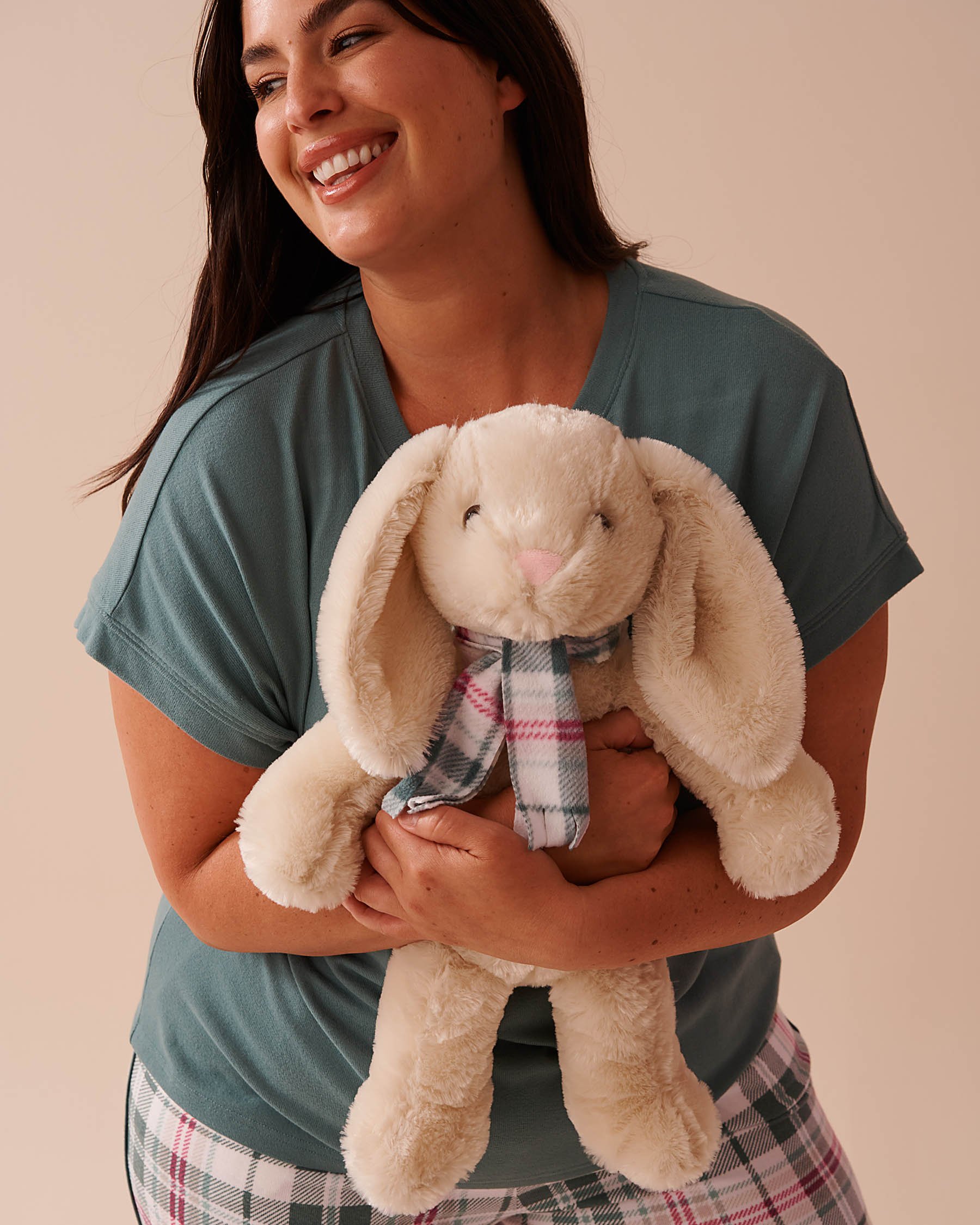 LA VIE EN ROSE Peluche lapin Beige clair 40700370 - Voir1
