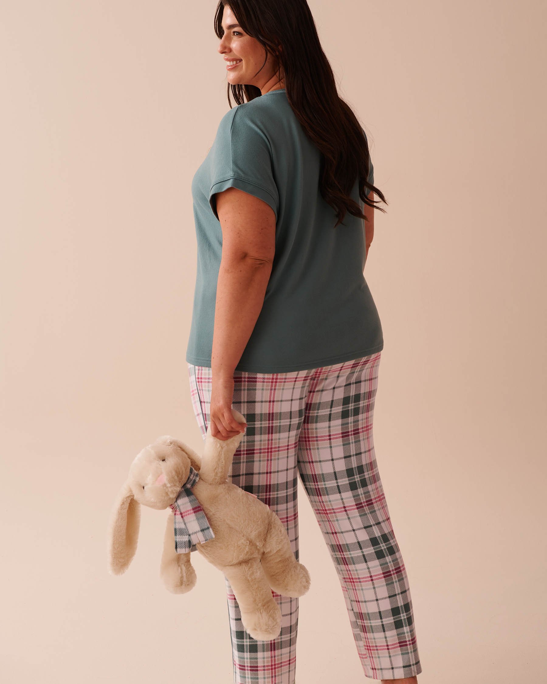 LA VIE EN ROSE Peluche lapin Beige clair 40700370 - Voir2