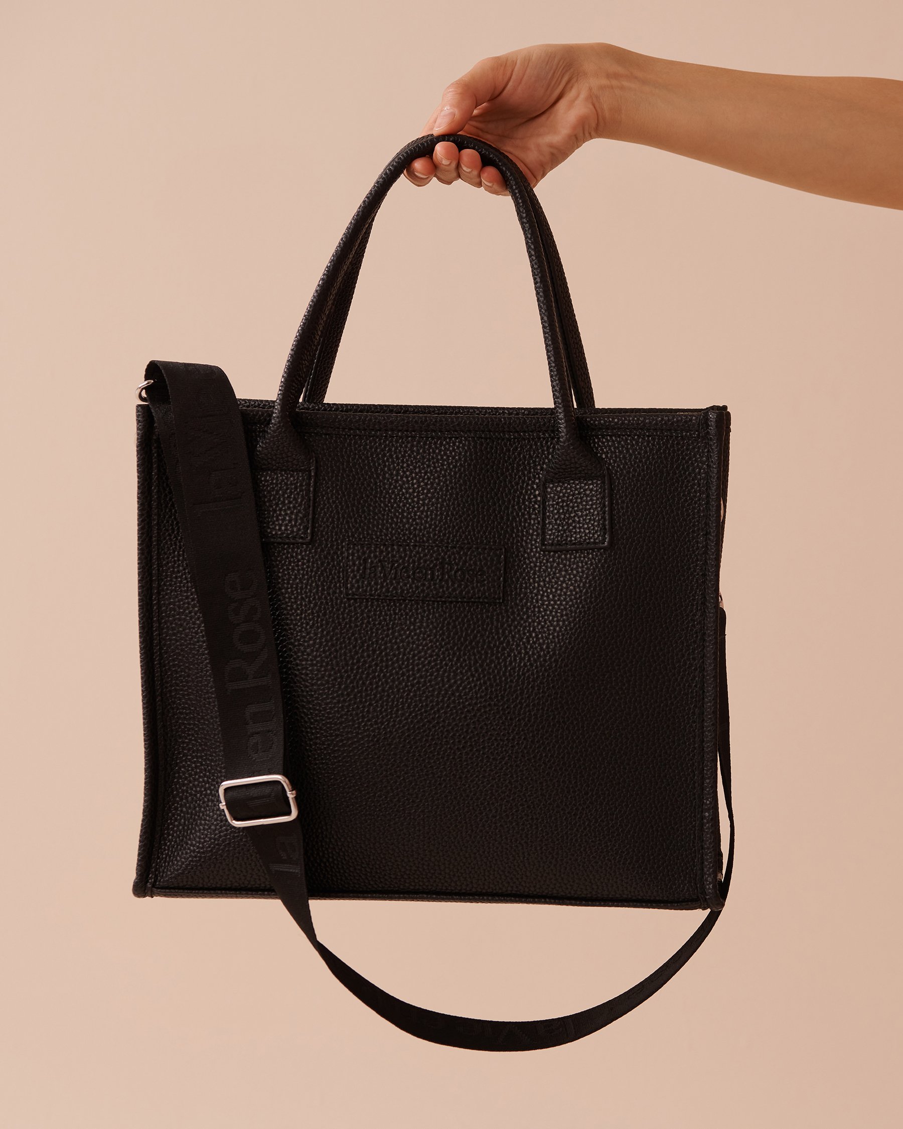 LA VIE EN ROSE Faux Leather Tote Bag Black 40700371 - View3