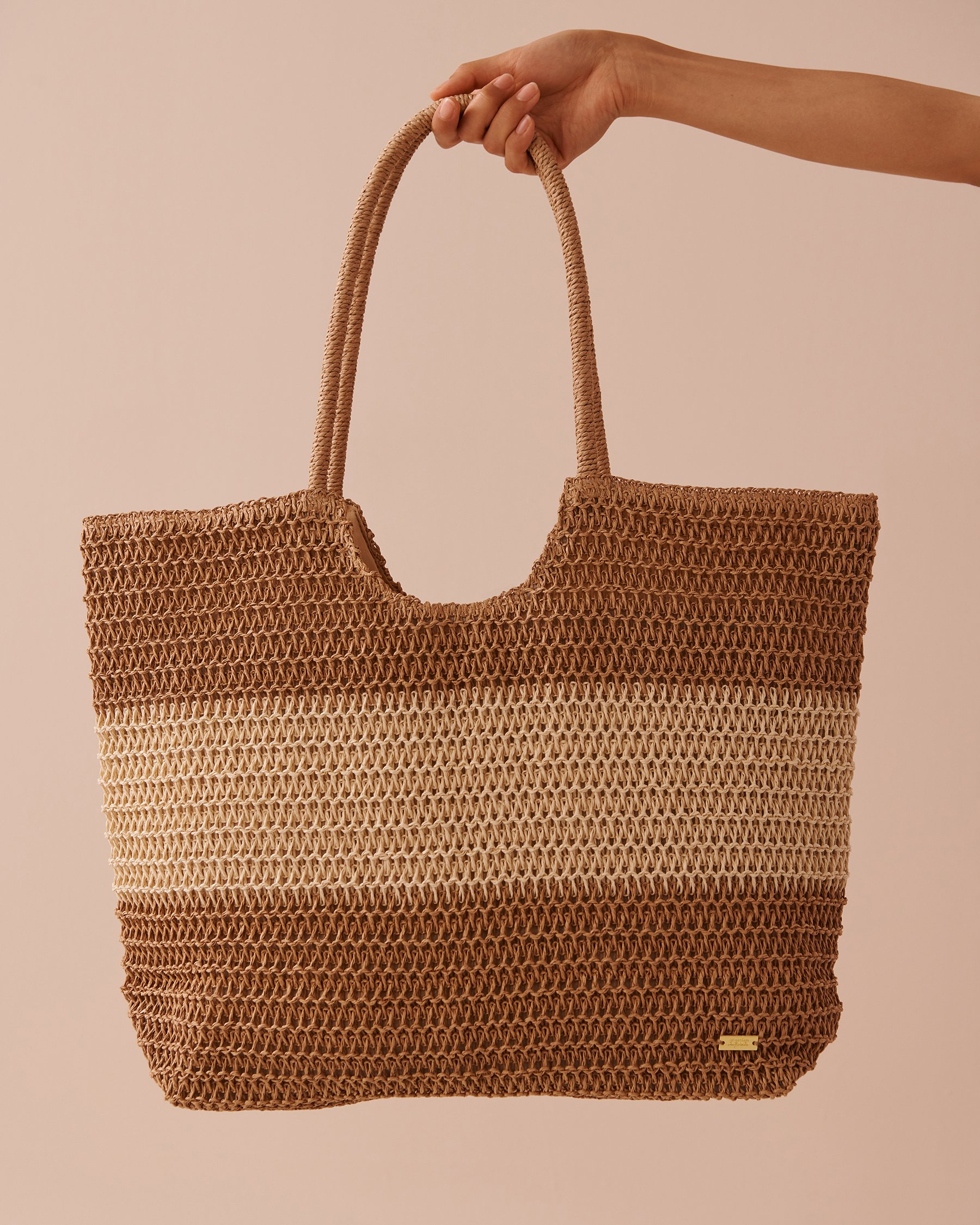 LA VIE EN ROSE AQUA Straw Bag Striped Straw 80500104 - View2