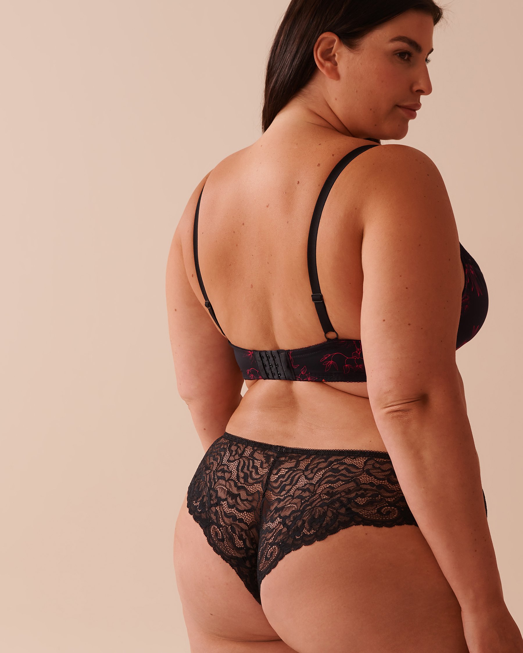 LA VIE EN ROSE Soutien-gorge sans doublure imprimé floral Jardin mystique noir 10100154 - Voir2