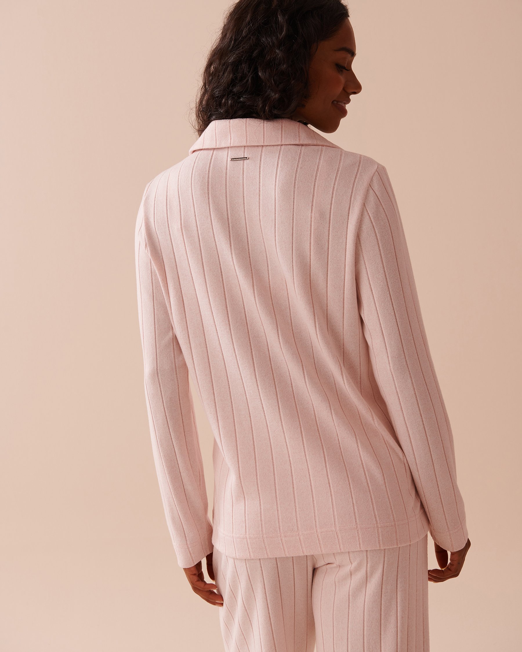 LA VIE EN ROSE Ribbed Long Sleeve Shirt Pink 50100095 - View3
