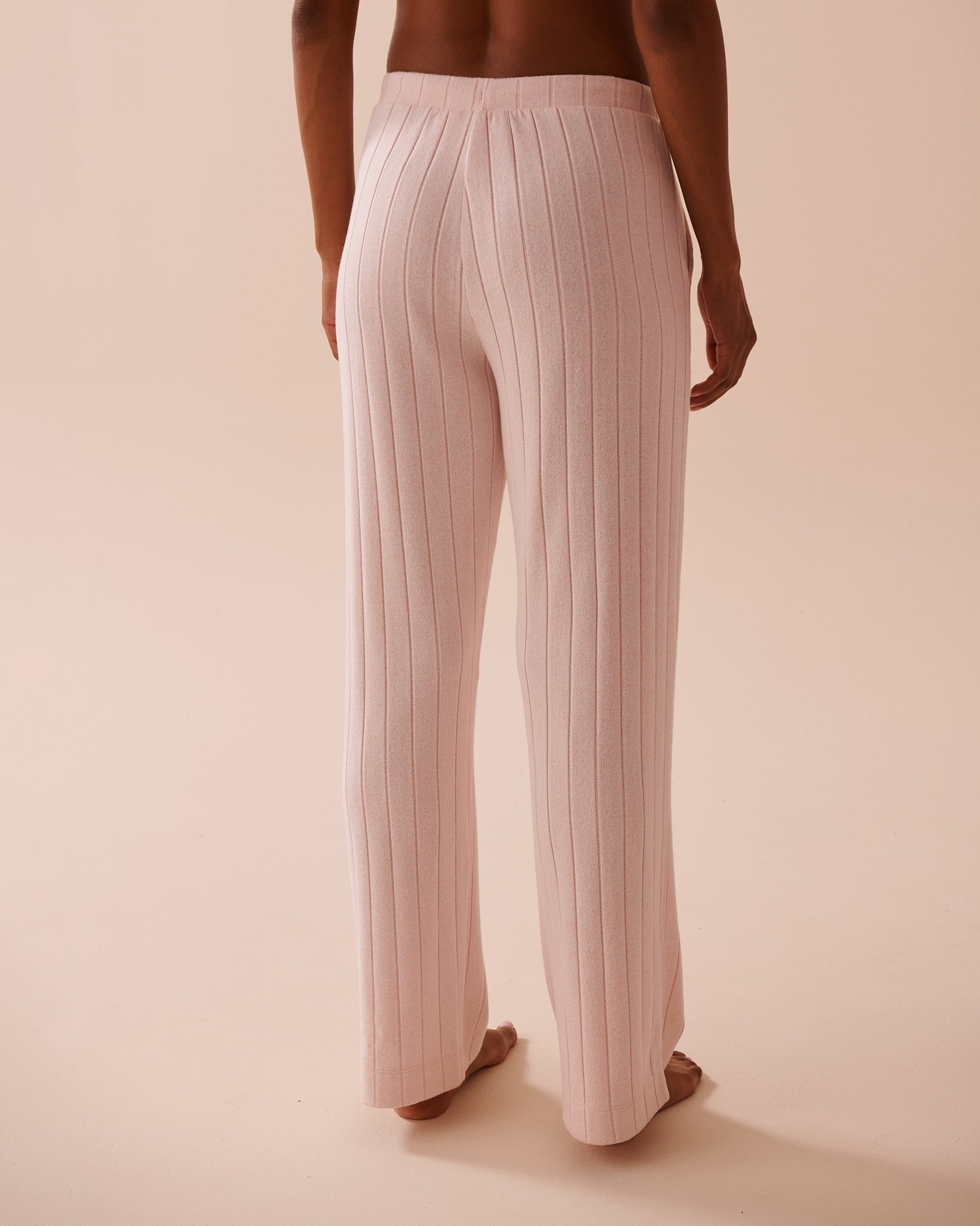 LA VIE EN ROSE Ribbed Wide Leg Pants Pink 50200082 - View2