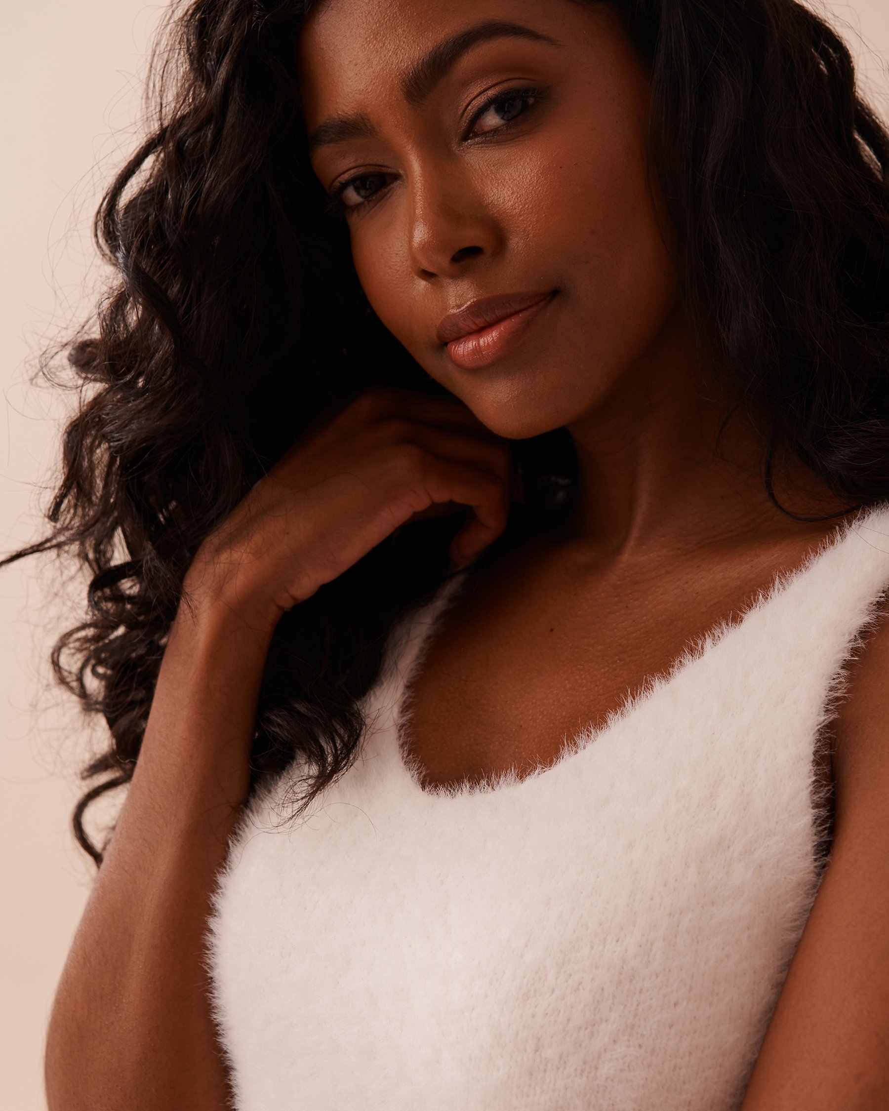 LA VIE EN ROSE Fluffy Cami White 50100096 - View3