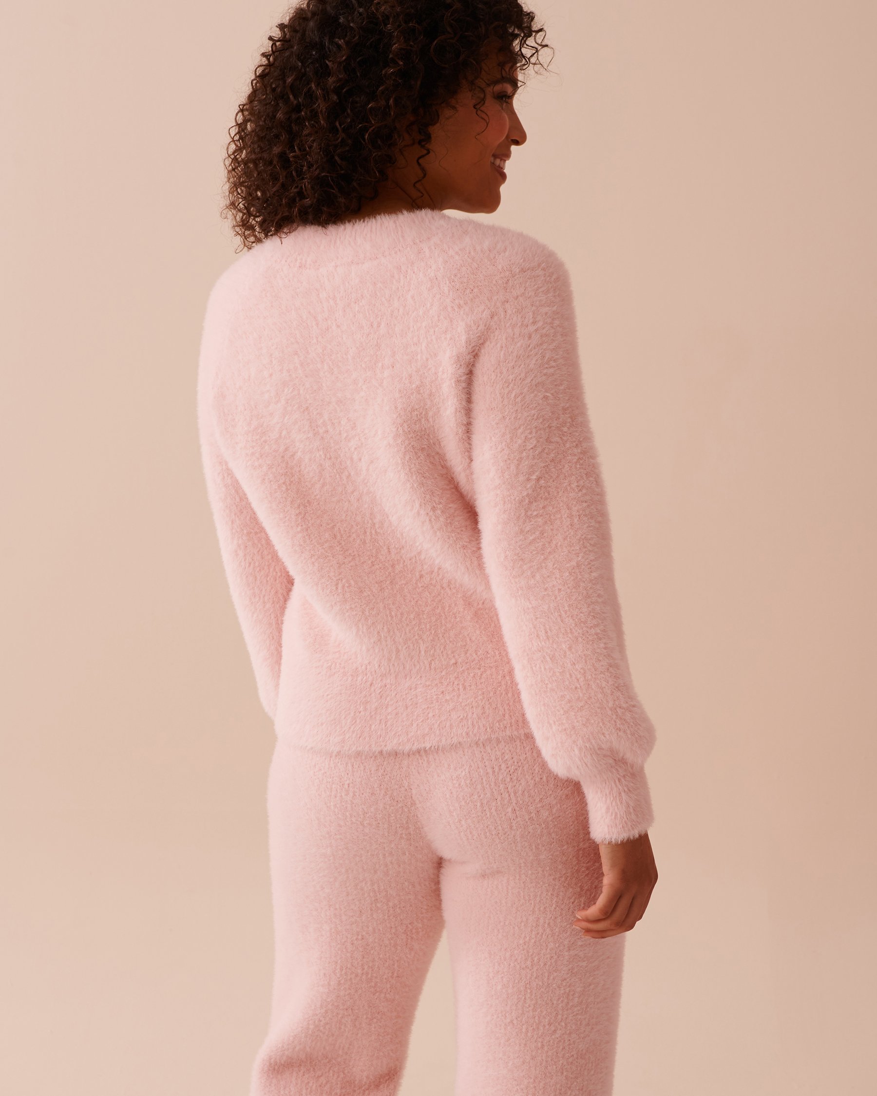 LA VIE EN ROSE Cardigan en peluche moelleuse Rose fée 50100097 - Voir2