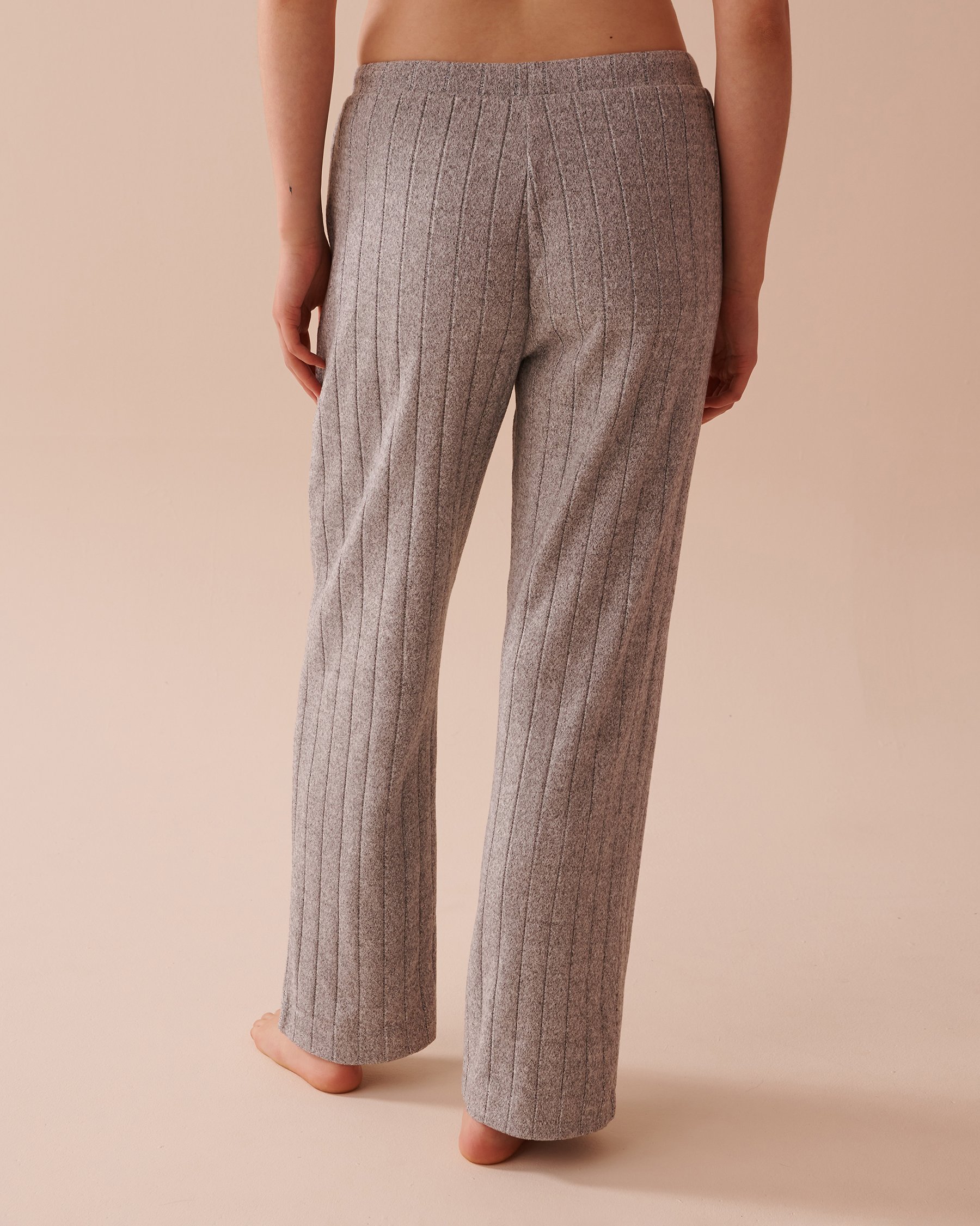 LA VIE EN ROSE Ribbed Wide Leg Pants Grey 50200082 - View2