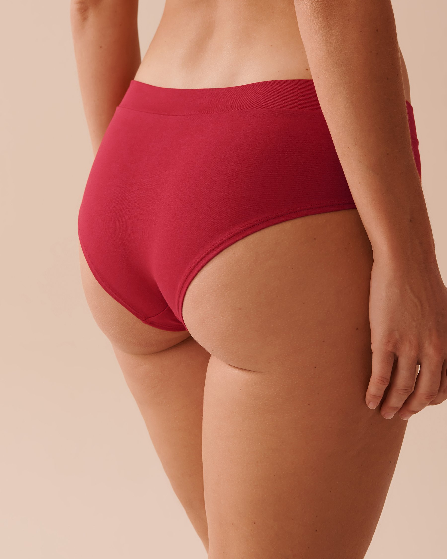 LA VIE EN ROSE Cotton Hiphugger Panty Candy Cane Red 20100524 - View2