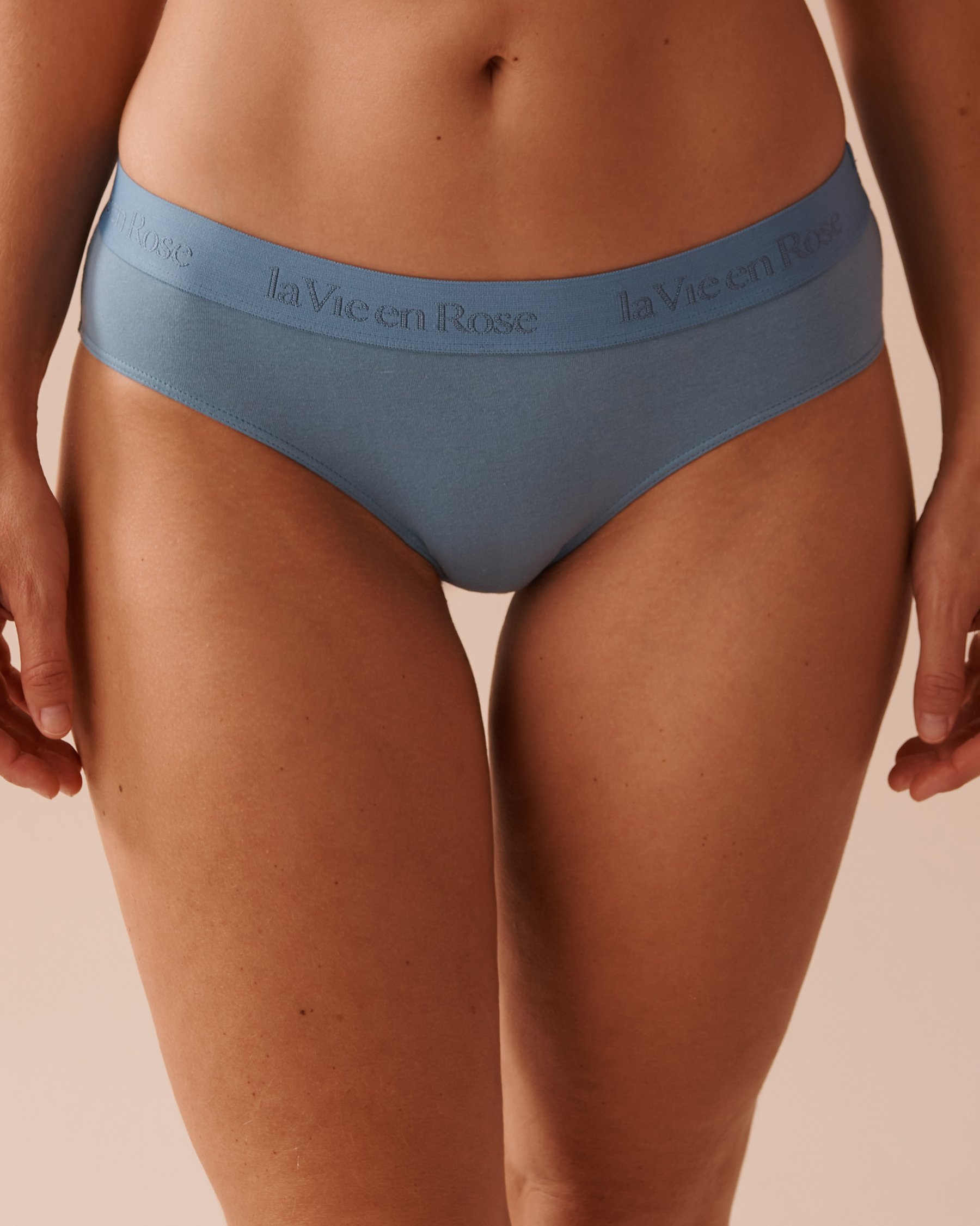 LA VIE EN ROSE Cotton and Logo Elastic Band Bikini Panty Nordic Blue 20100518 - View1