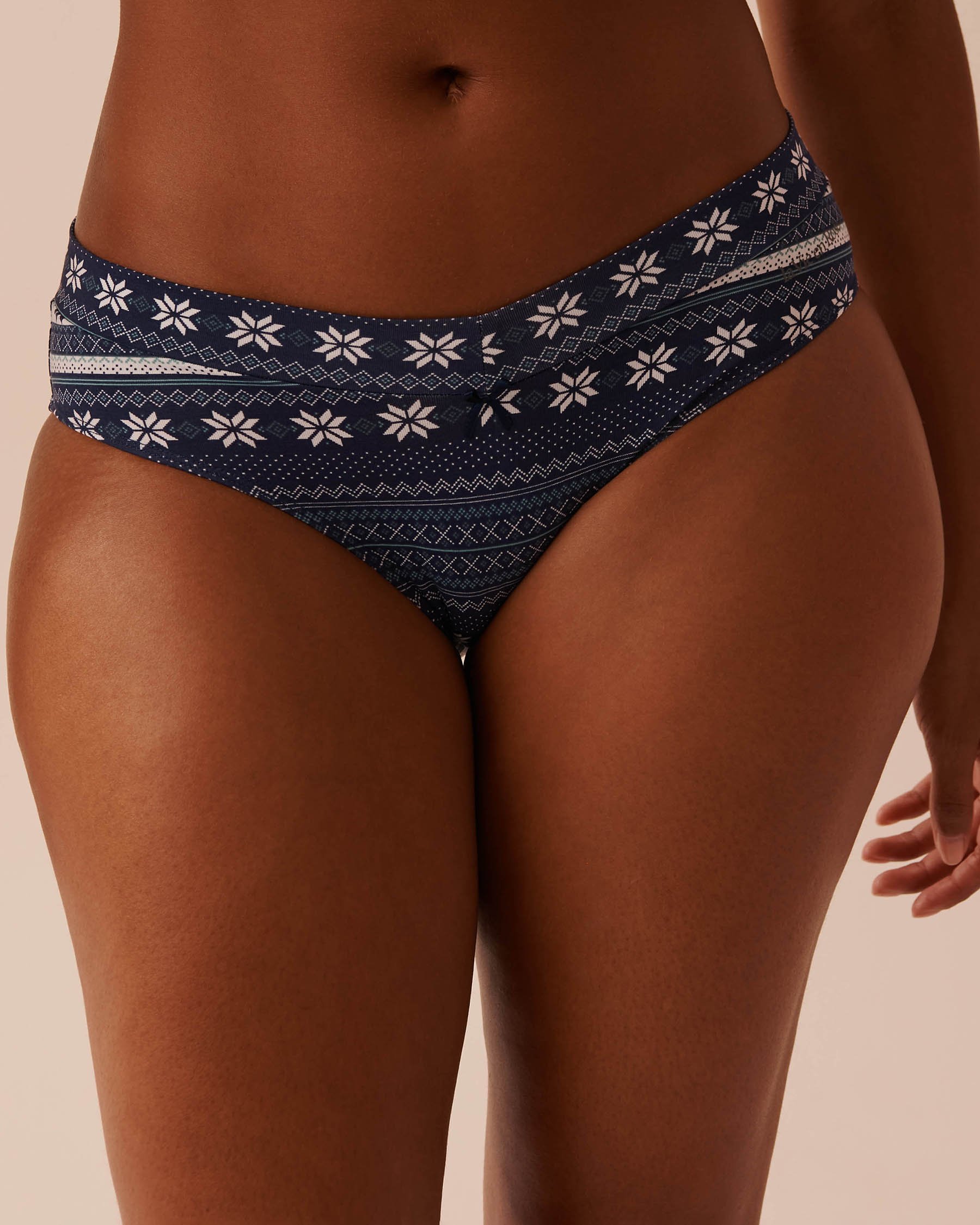 LA VIE EN ROSE Cotton Bikini Panty Navy Blue Fair Isle Print 20100523 - View1