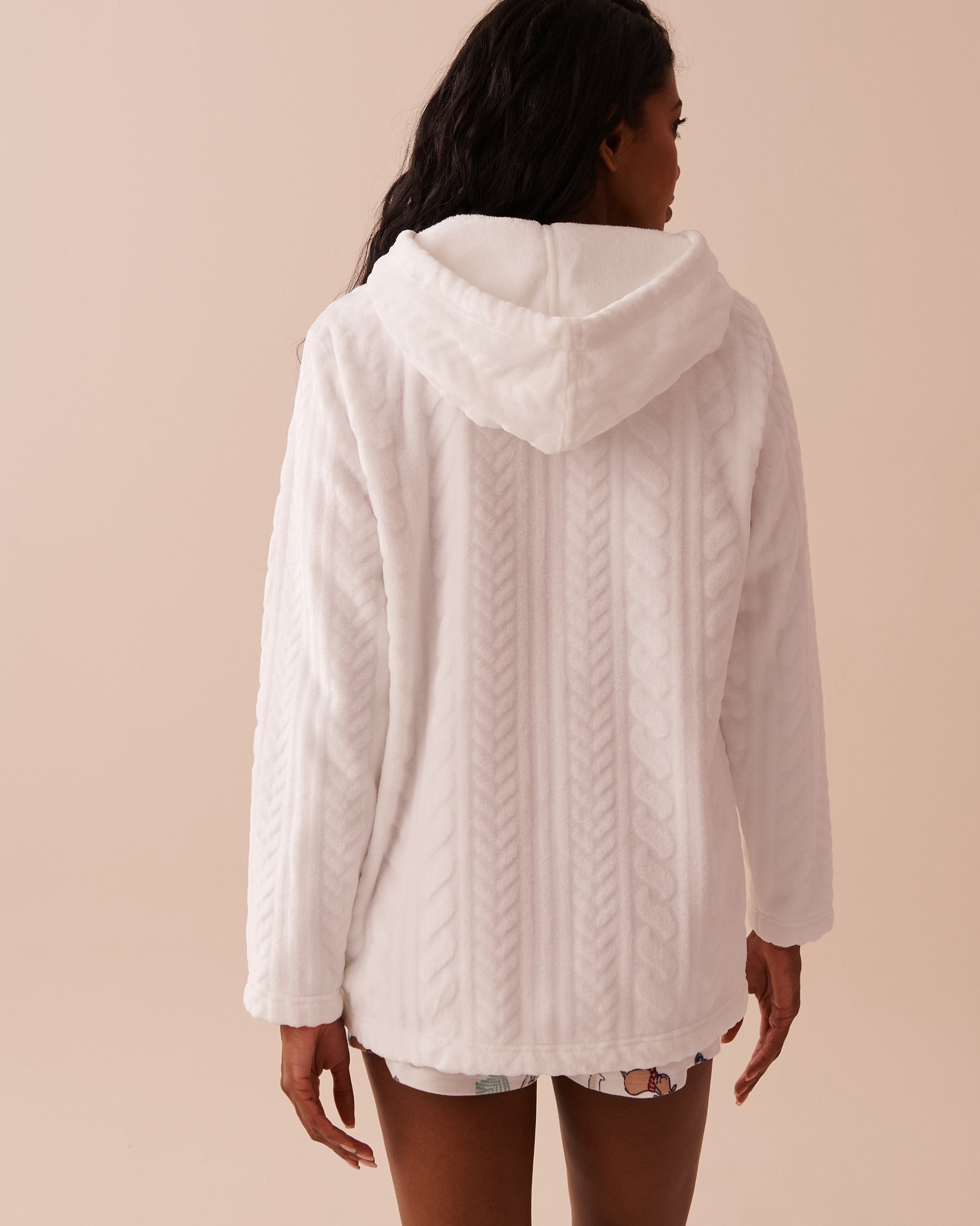 LA VIE EN ROSE Cardigan doux à effet torsadé en fibres recyclées Blanc neige 40600189 - Voir2