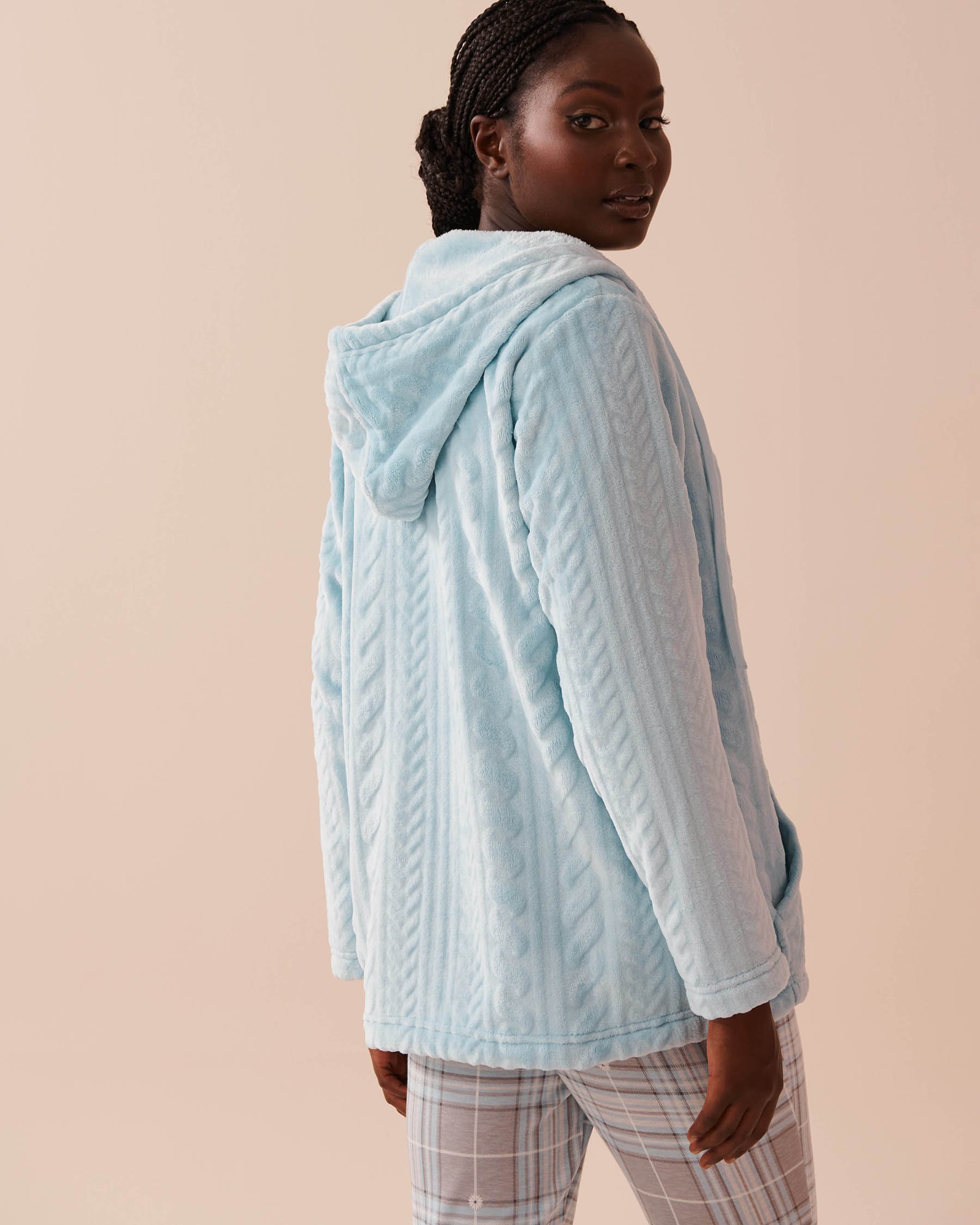 LA VIE EN ROSE Cardigan doux à effet torsadé en fibres recyclées Bleu hivernal 40600189 - Voir2