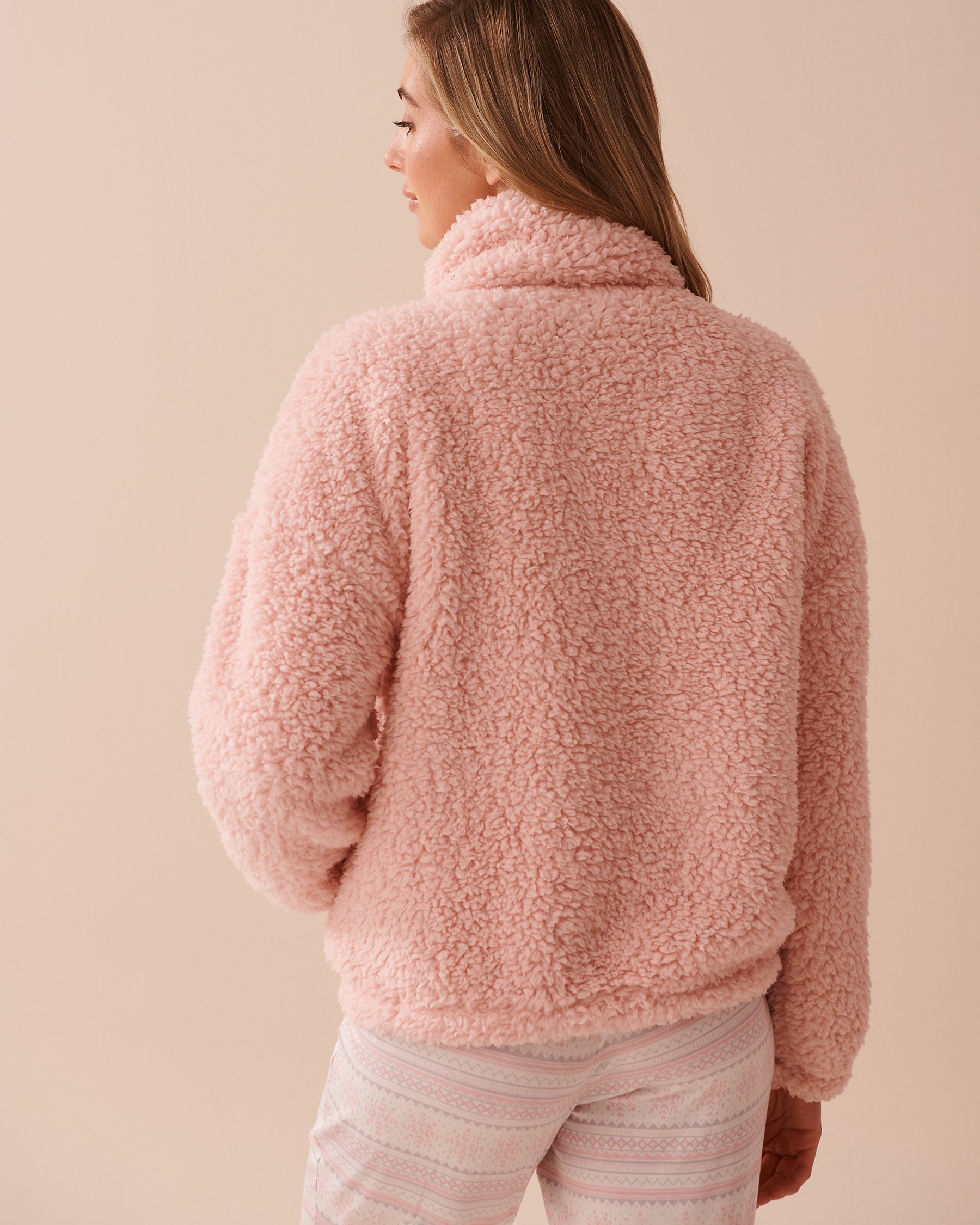 LA VIE EN ROSE Cardigan en sherpa Rose fée 40600191 - Voir3