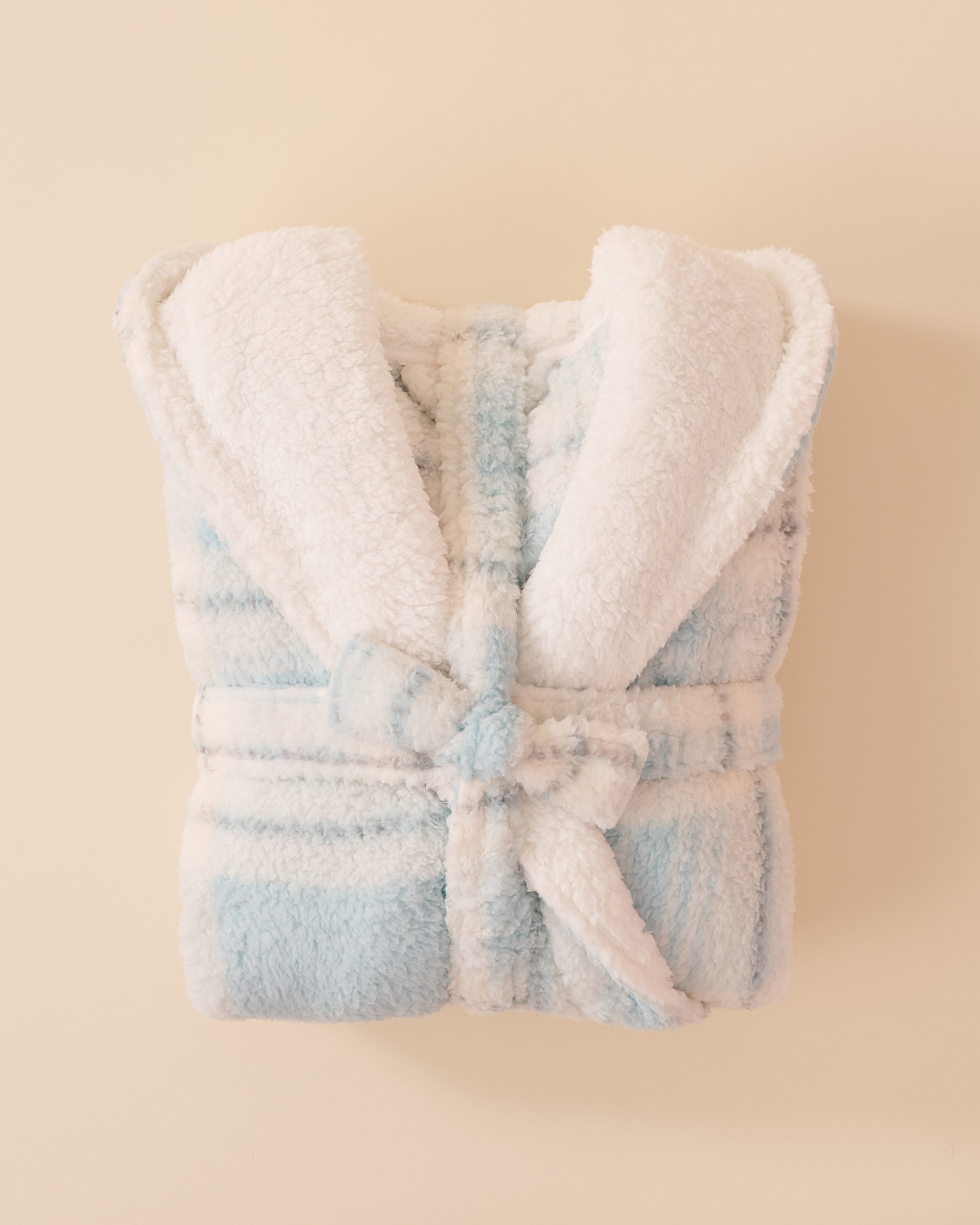 LA VIE EN ROSE Sherpa Plaid Robe Light Blue Plaid 40600195 - View2