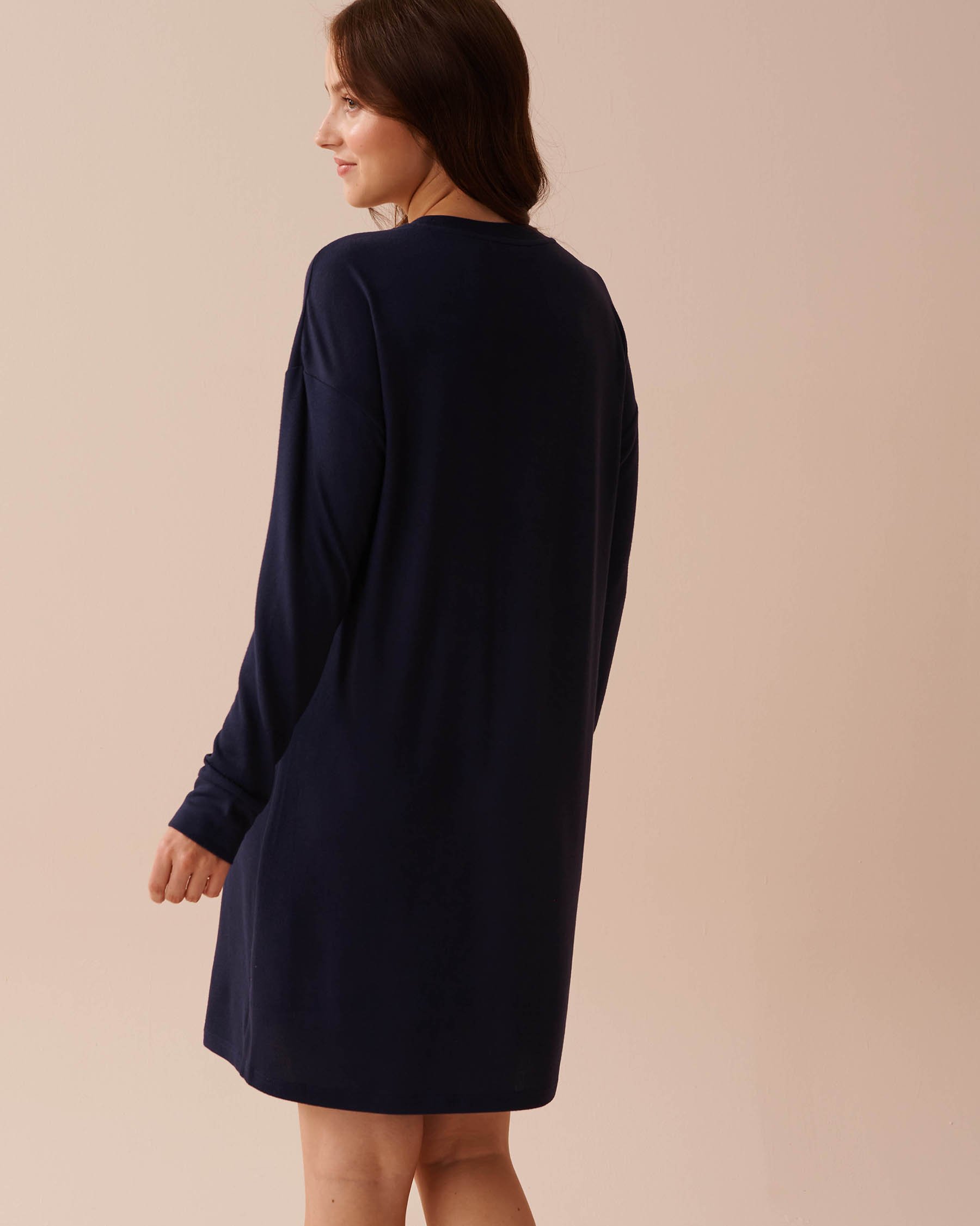 LA VIE EN ROSE Animal Print Recycled Fibers Sleepshirt Evening Blue 40500400 - View2