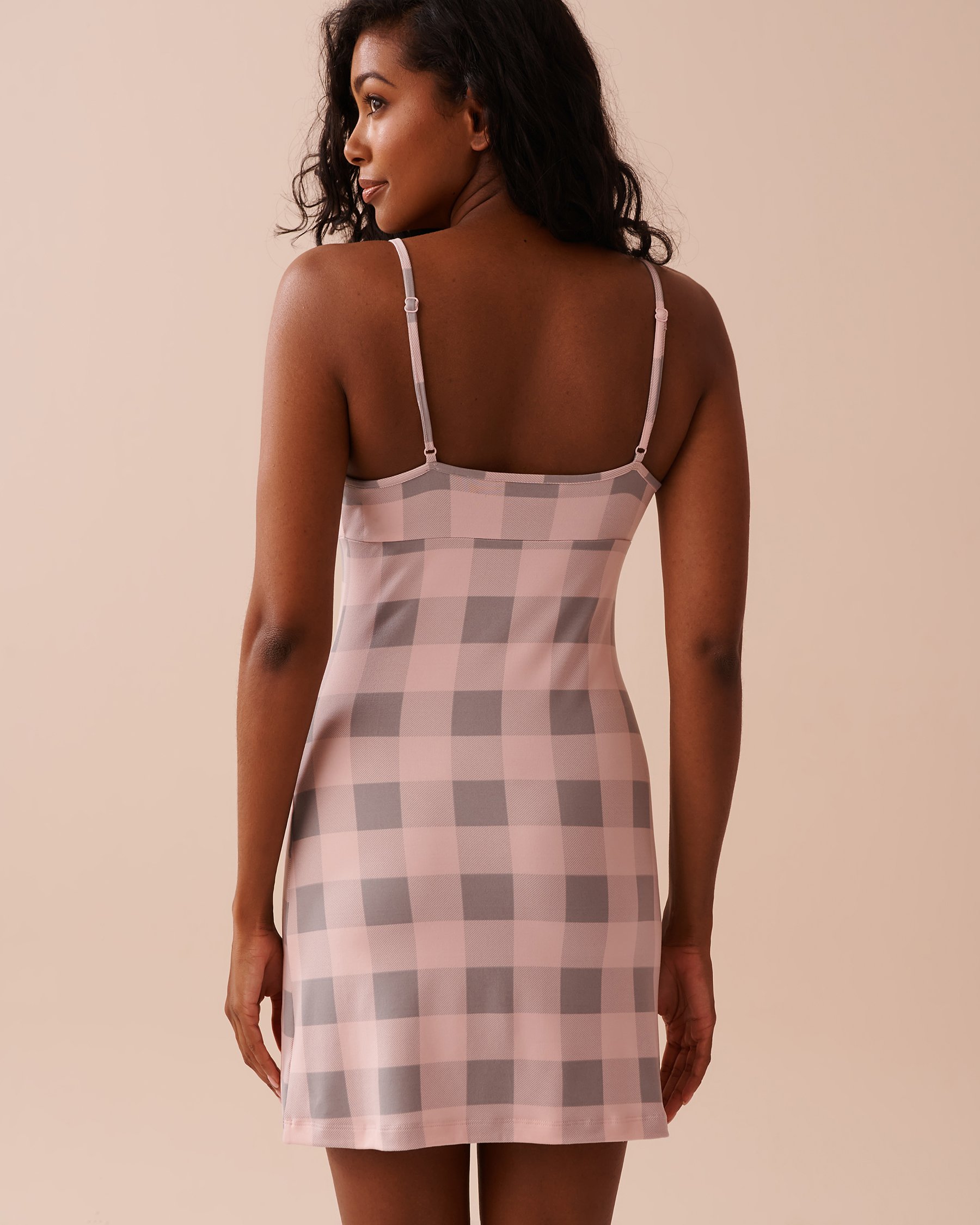LA VIE EN ROSE Pink Plaid Super Soft Nightie Fairy Pink Plaid 40500389 - View2