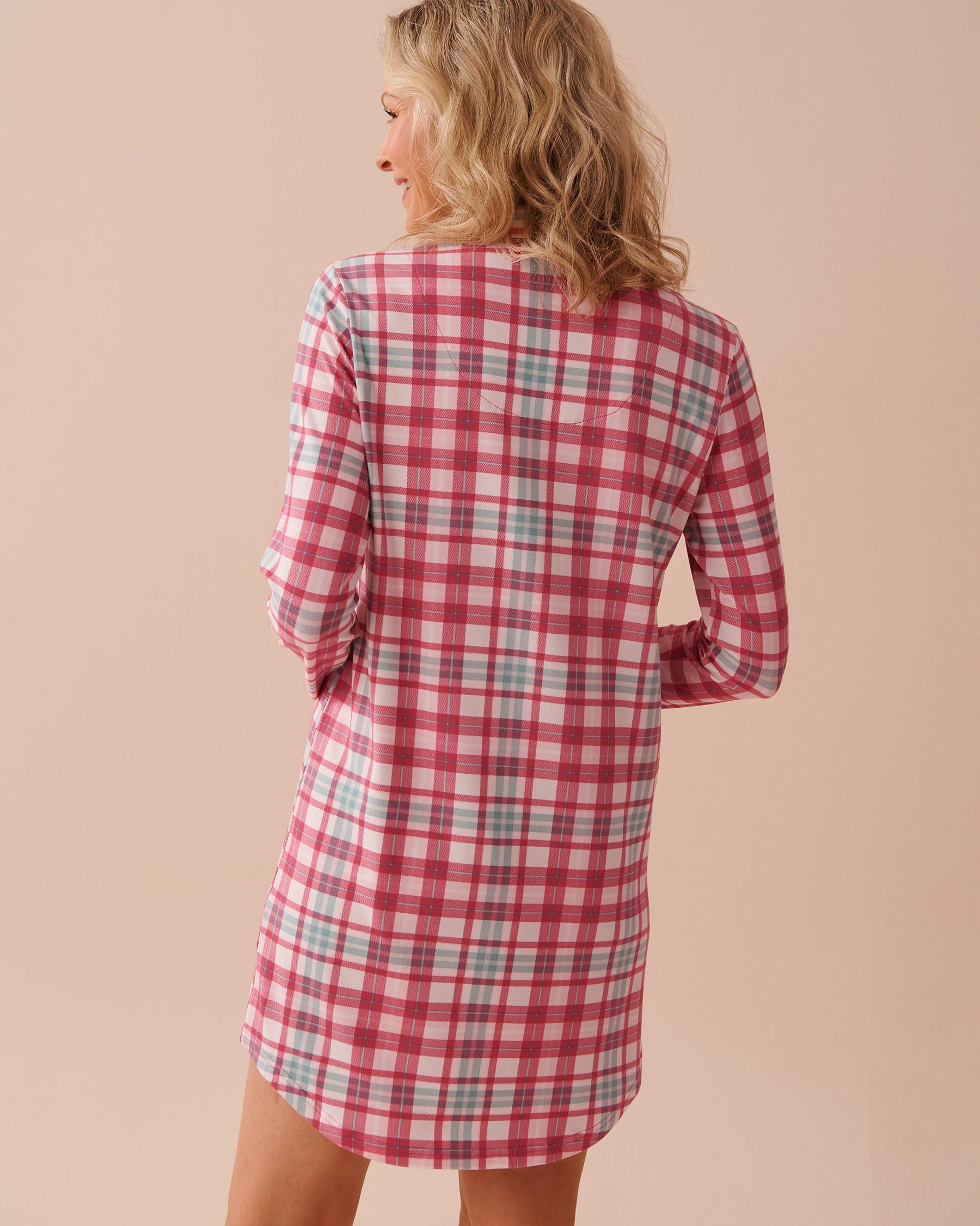 LA VIE EN ROSE Red Stripe Super Soft Long Sleeve Sleepshirt Red & Blue Stripes 40500395 - View2