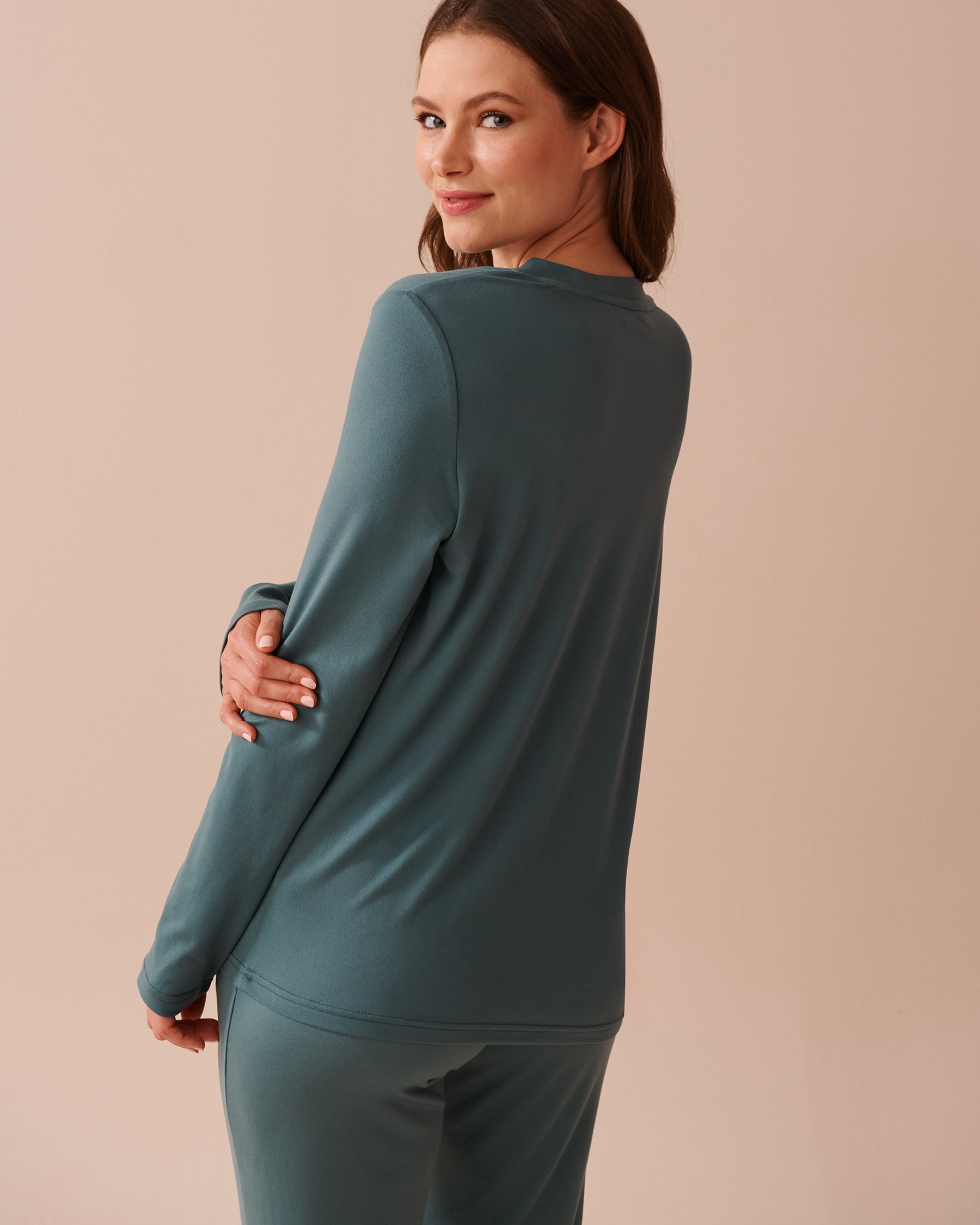 LA VIE EN ROSE Chandail manches longues ultra doux à imprimé lapin Vert forêt 40100659 - Voir2