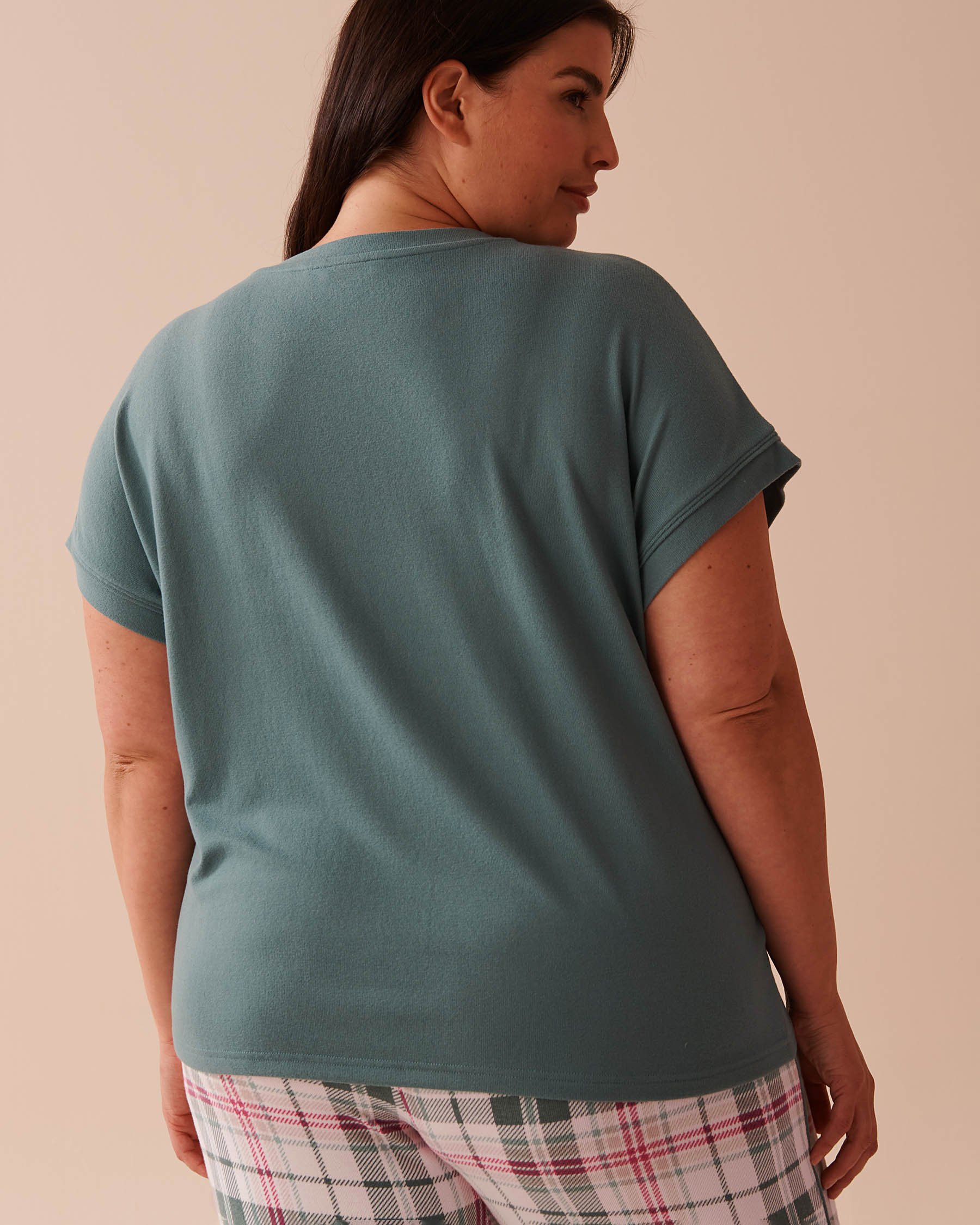 LA VIE EN ROSE T-shirt en fibres recyclées imprimé lapin Vert forêt 40100667 - Voir2