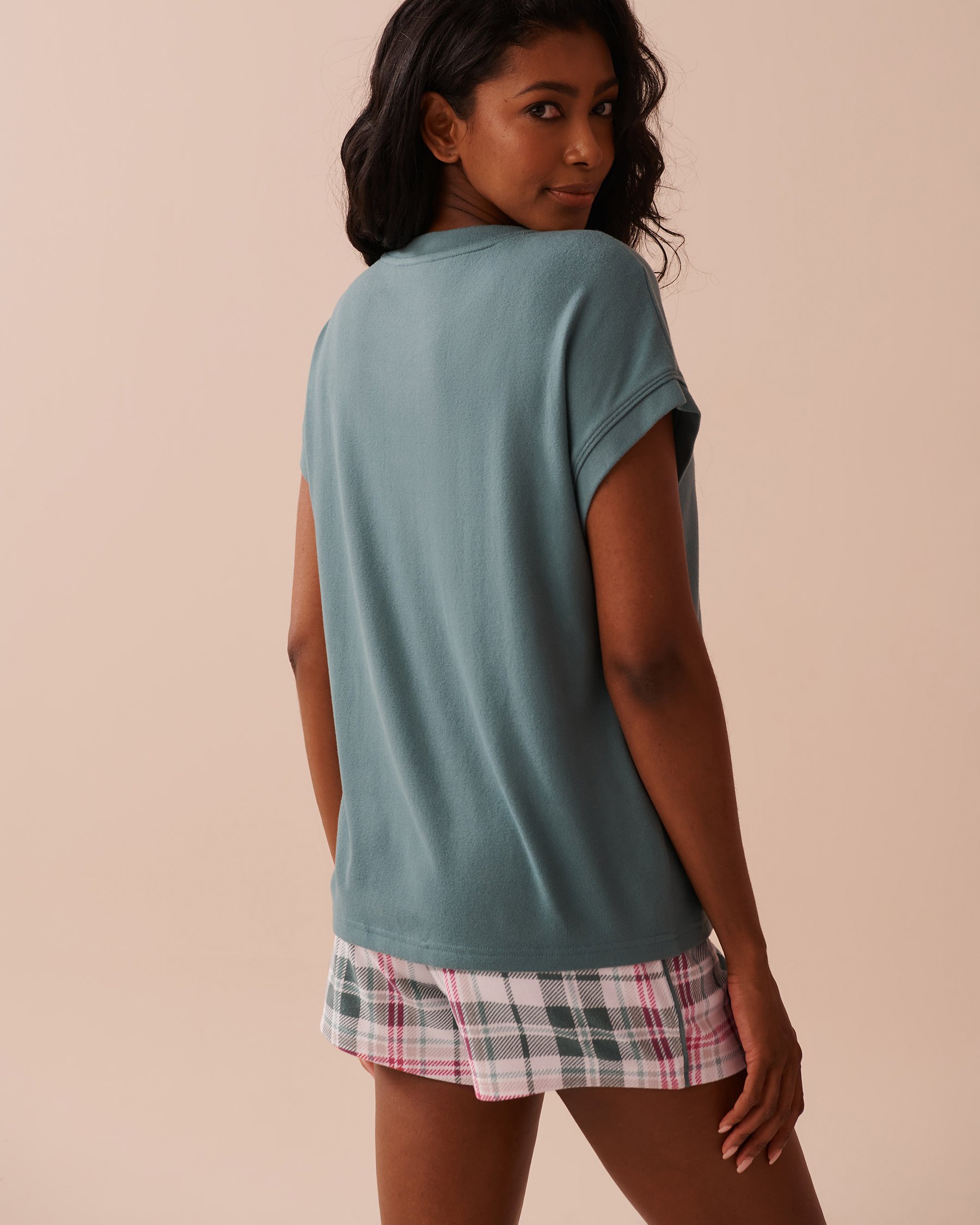 LA VIE EN ROSE T-shirt en fibres recyclées imprimé lapin Vert forêt 40100667 - Voir5