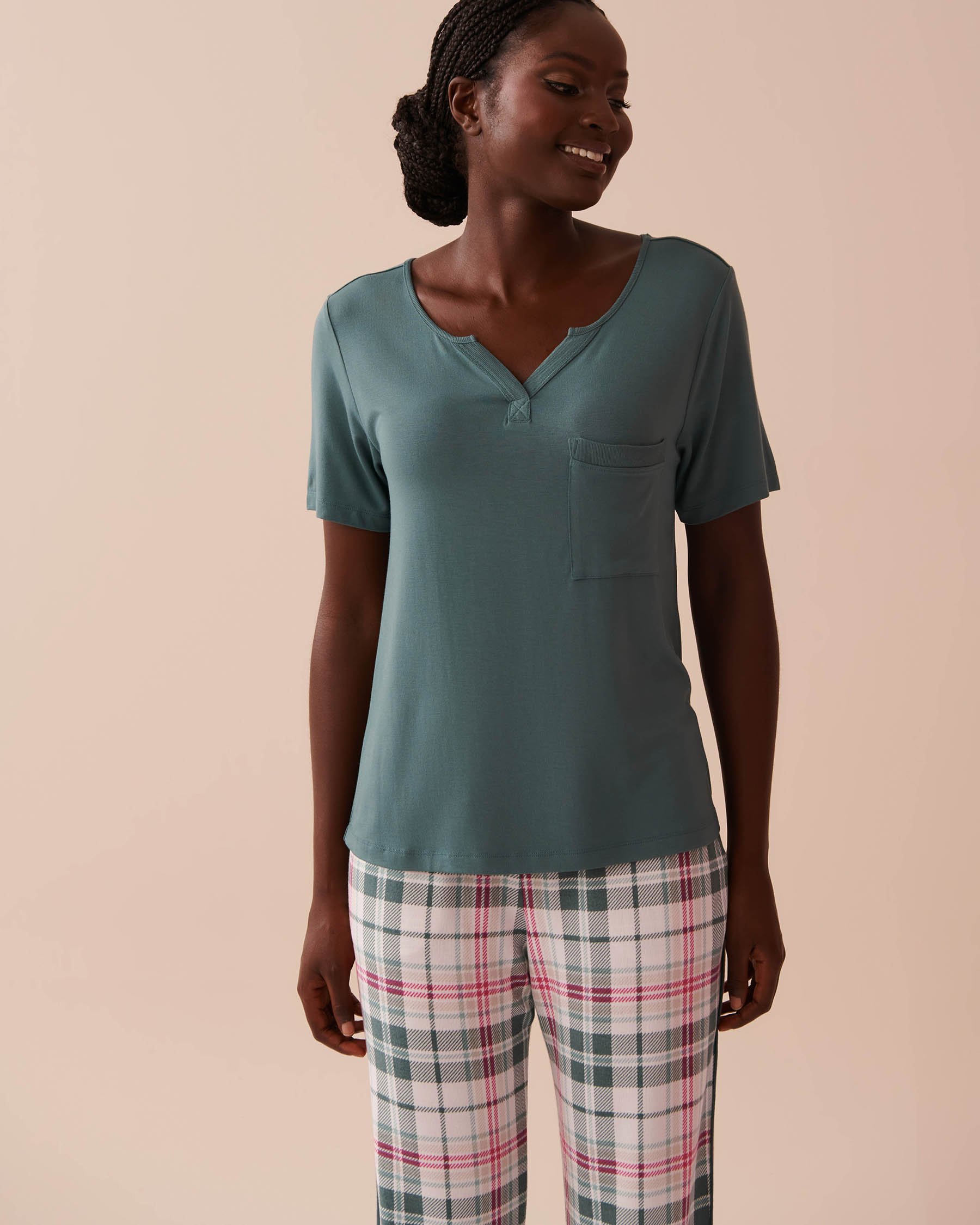 LA VIE EN ROSE T-shirt en bambou Vert forêt 40100671 - Voir1