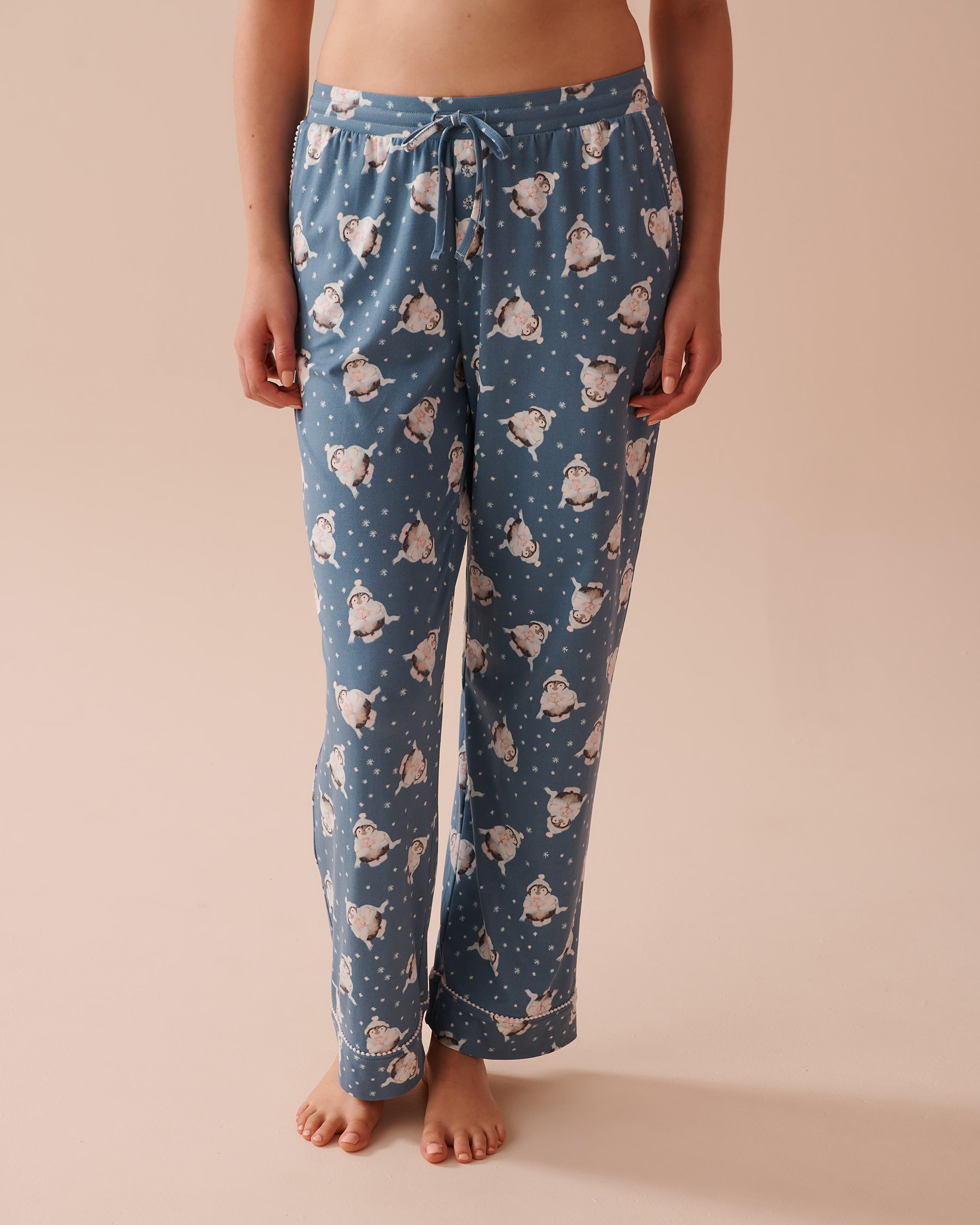 LA VIE EN ROSE Penguin Print Super Soft Pajama Pants Penguin/Blue 40200639 - View1
