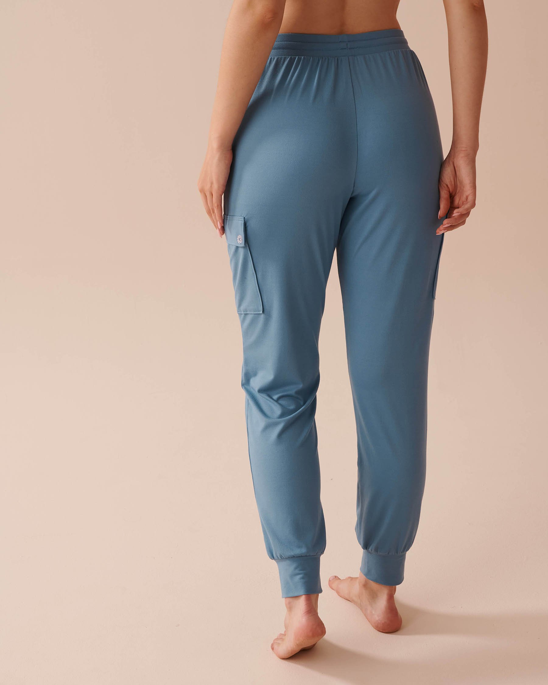 LA VIE EN ROSE Holiday Print Super Soft Cargo Pajama Pants Nordic Blue 40200640 - View3