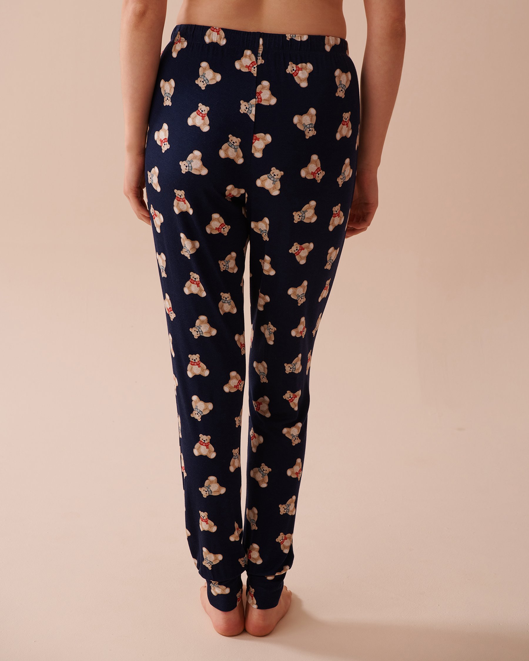 LA VIE EN ROSE Teddy Bear Print Long Sleeve PJ Set Teddy Bear/Evening Blue 40400071 - View6