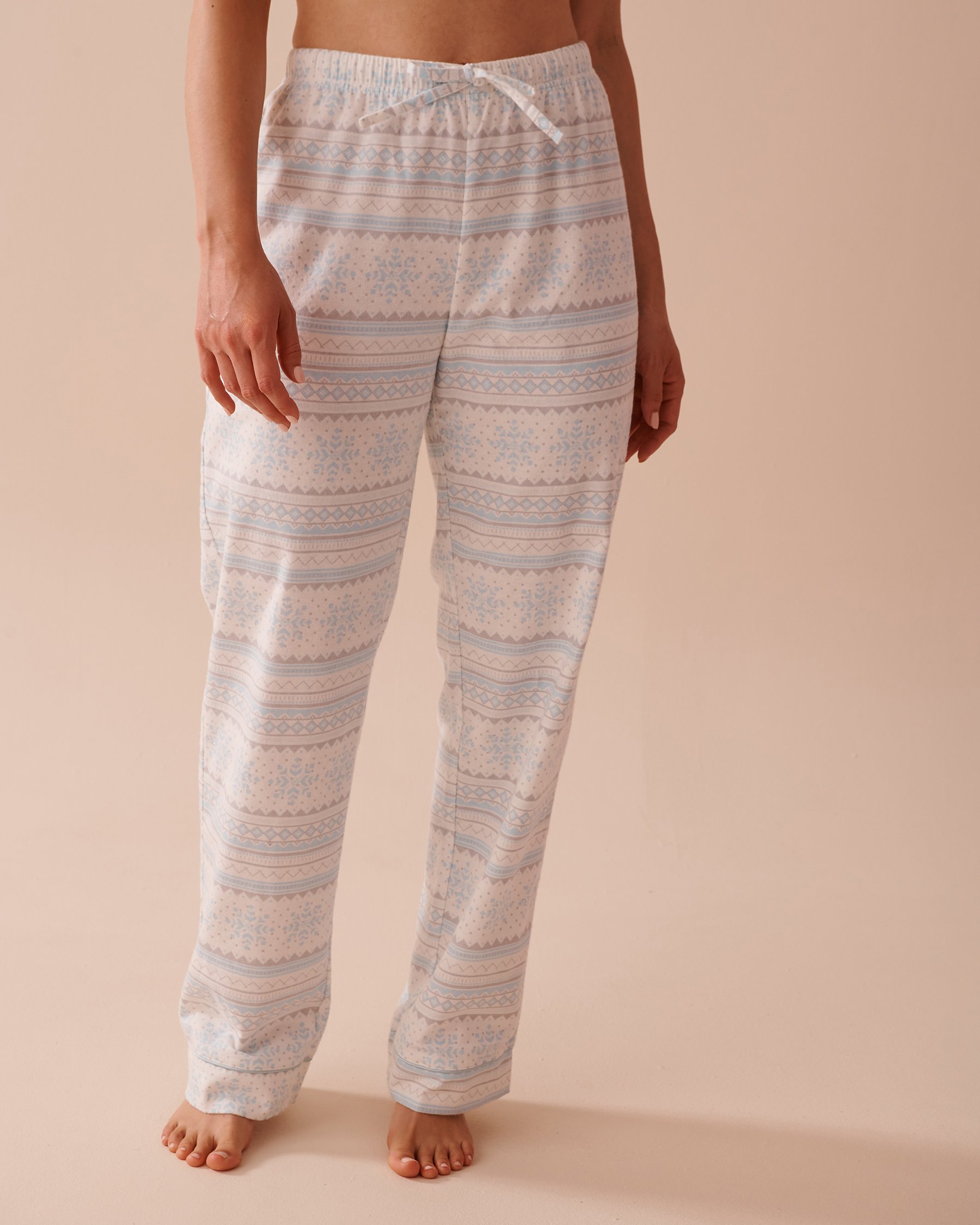 LA VIE EN ROSE Blue Fair Isle Print Flannel PJ Set Light Blue Fair Isle Print 40400073 - View6