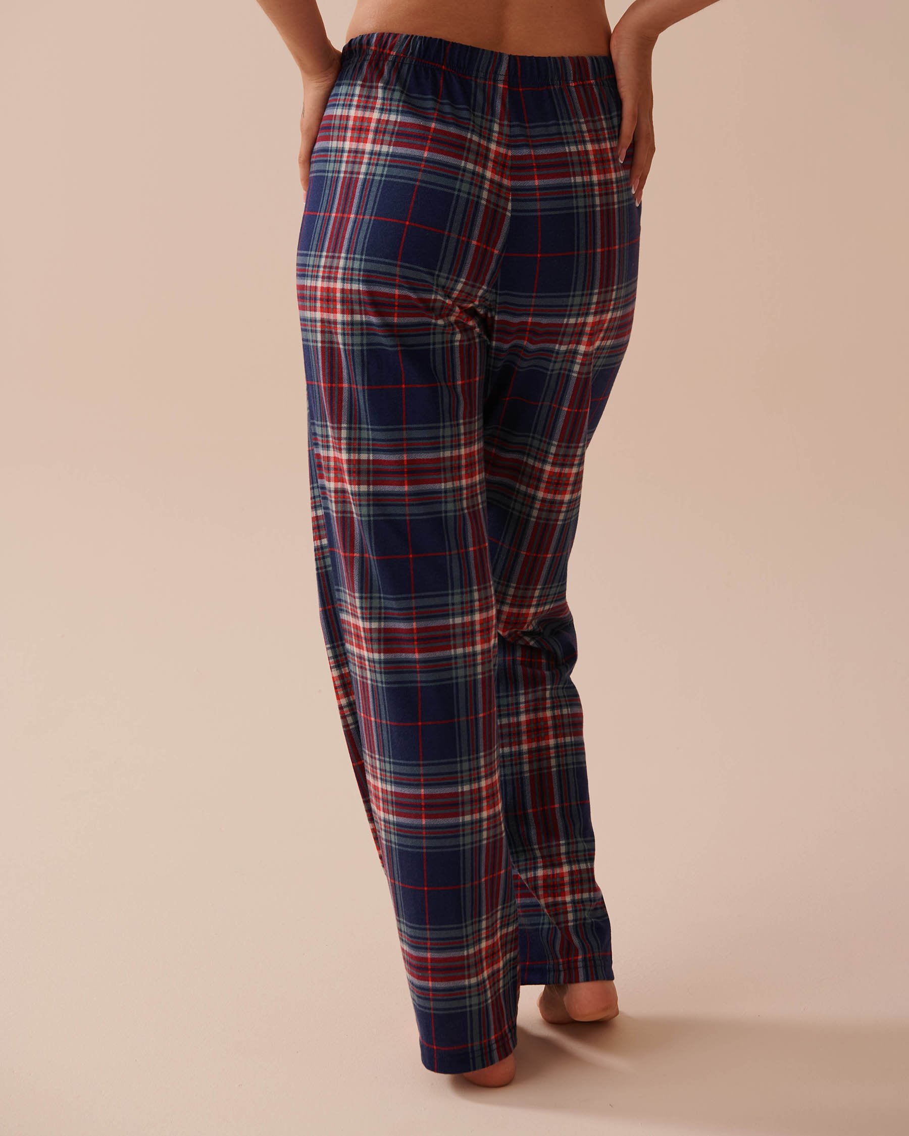 LA VIE EN ROSE Blue Plaid Cotton PJ Set Evening Blue Plaid 40400075 - View6