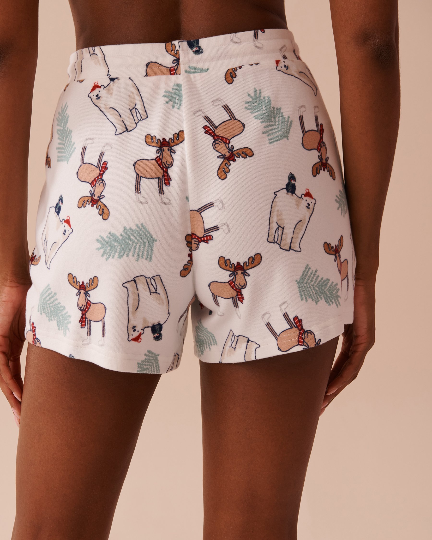 LA VIE EN ROSE Animal Print Recycled Fibers Pajama Shorts Winter Animals 40200655 - View2