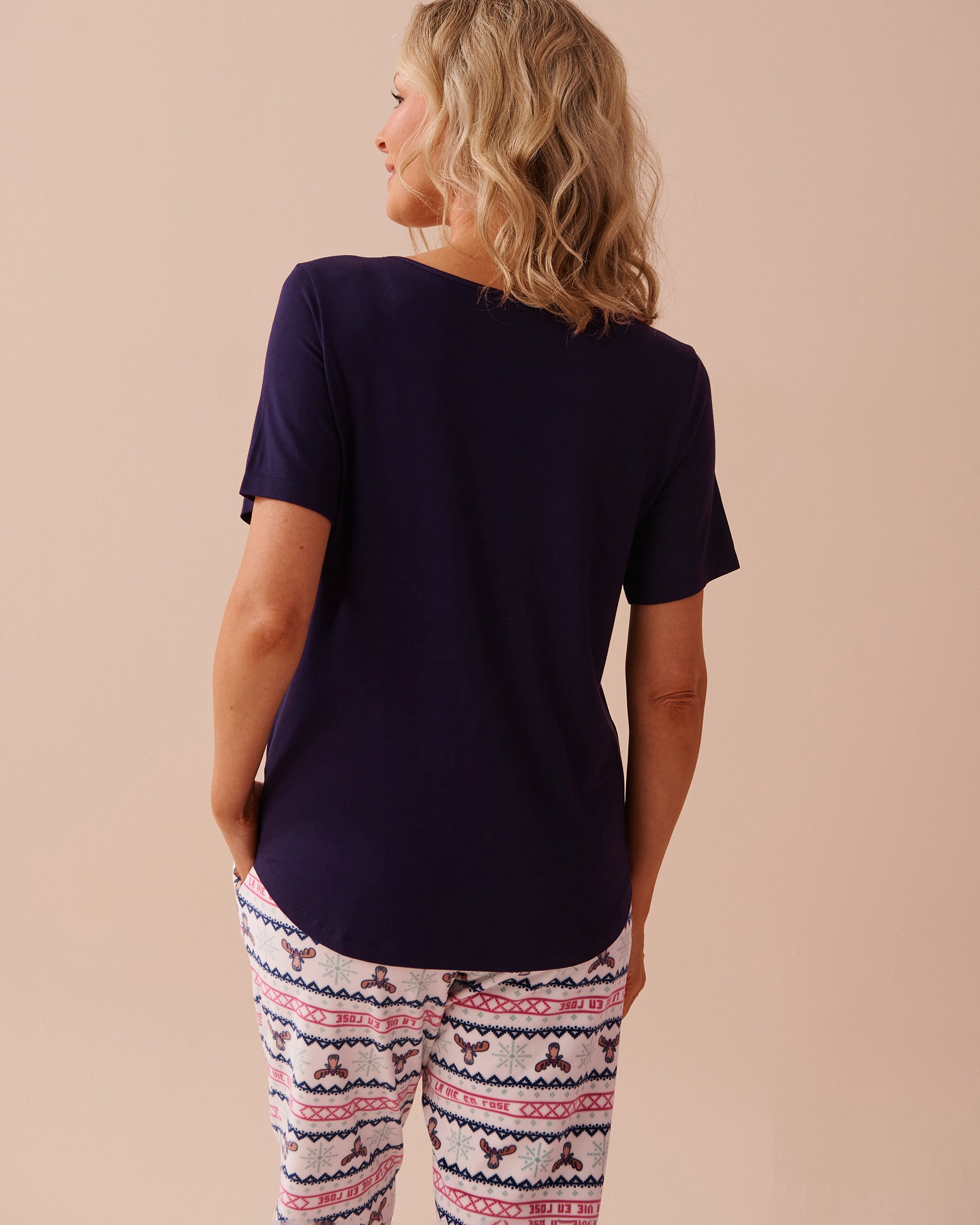 LA VIE EN ROSE Bamboo T-shirt Evening Blue 40100671 - View2