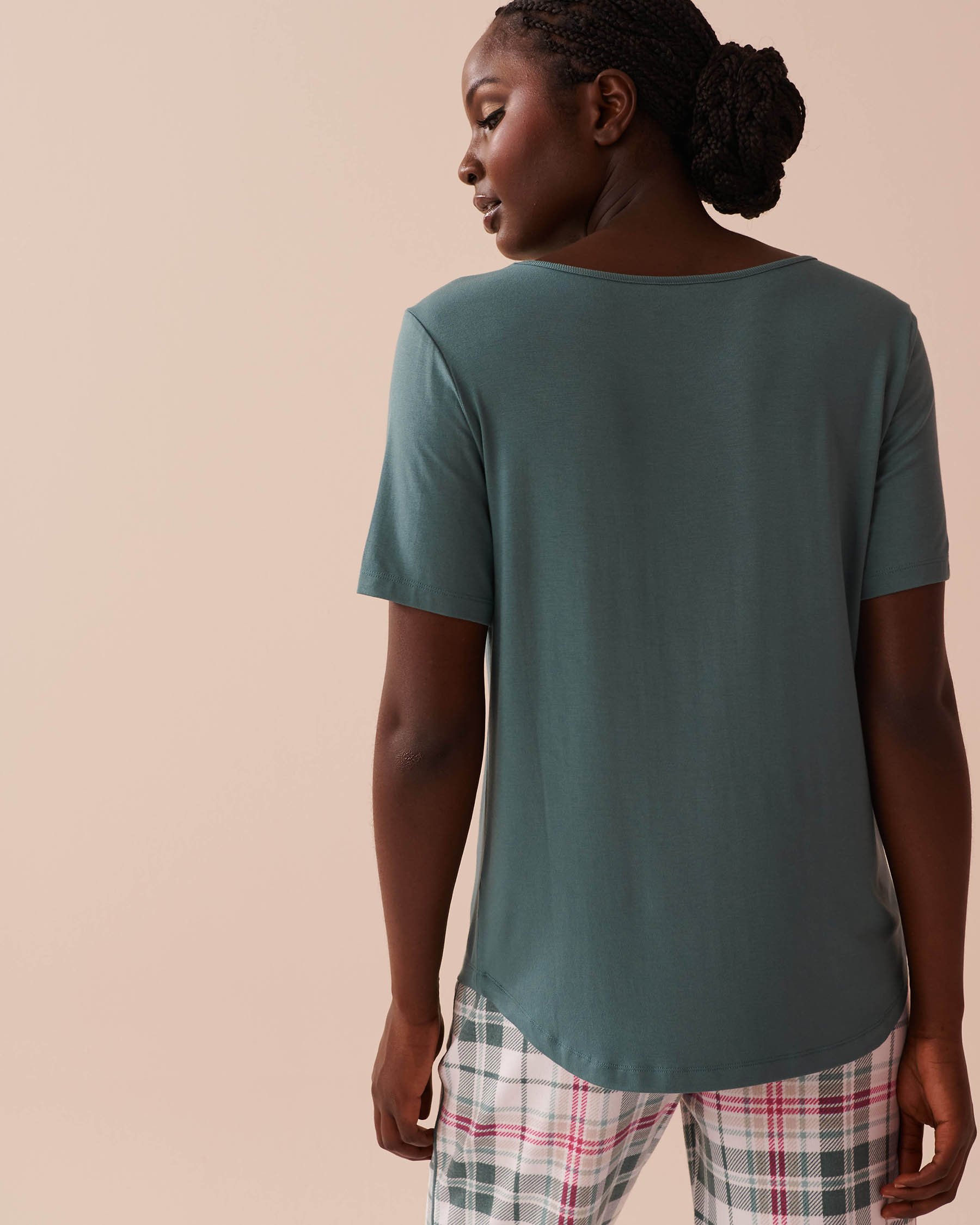 LA VIE EN ROSE Bamboo T-shirt Forest Green 40100671 - View2