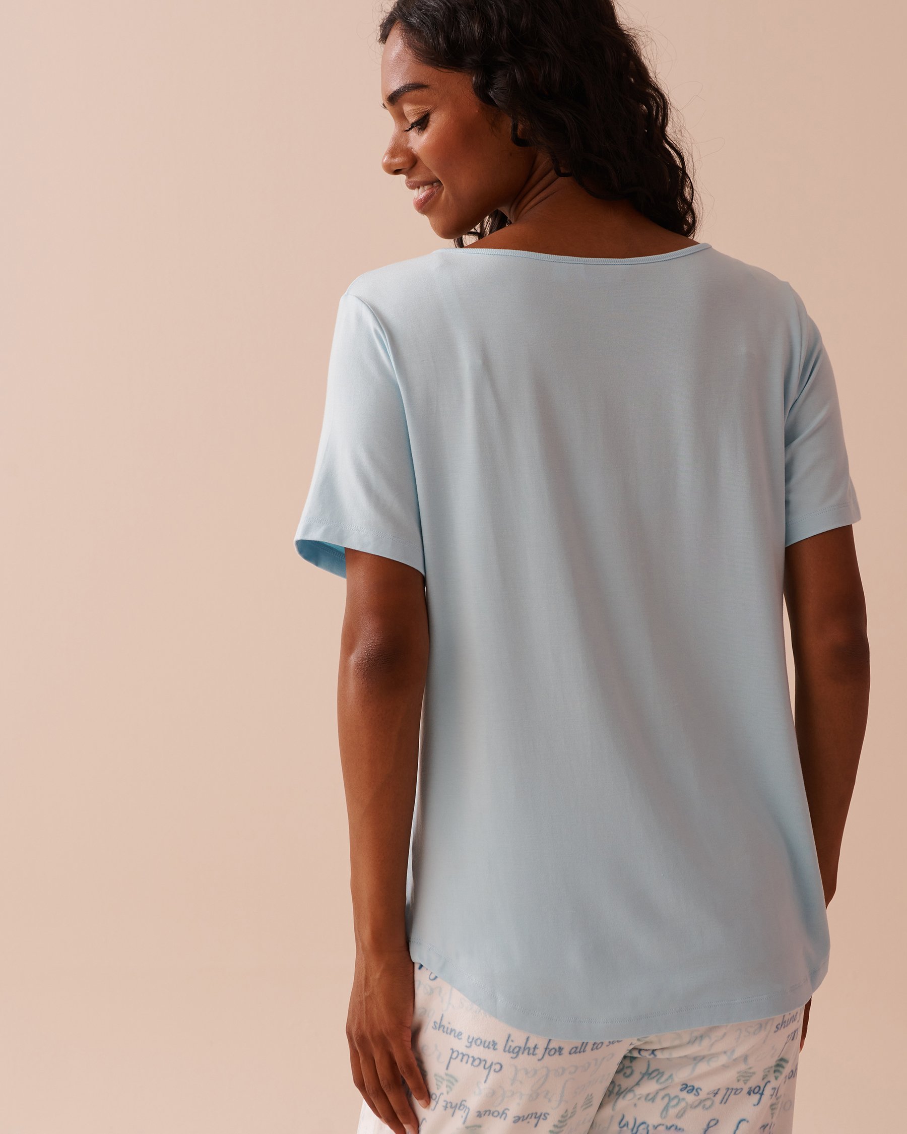 LA VIE EN ROSE Bamboo T-shirt Winter Blue 40100671 - View2