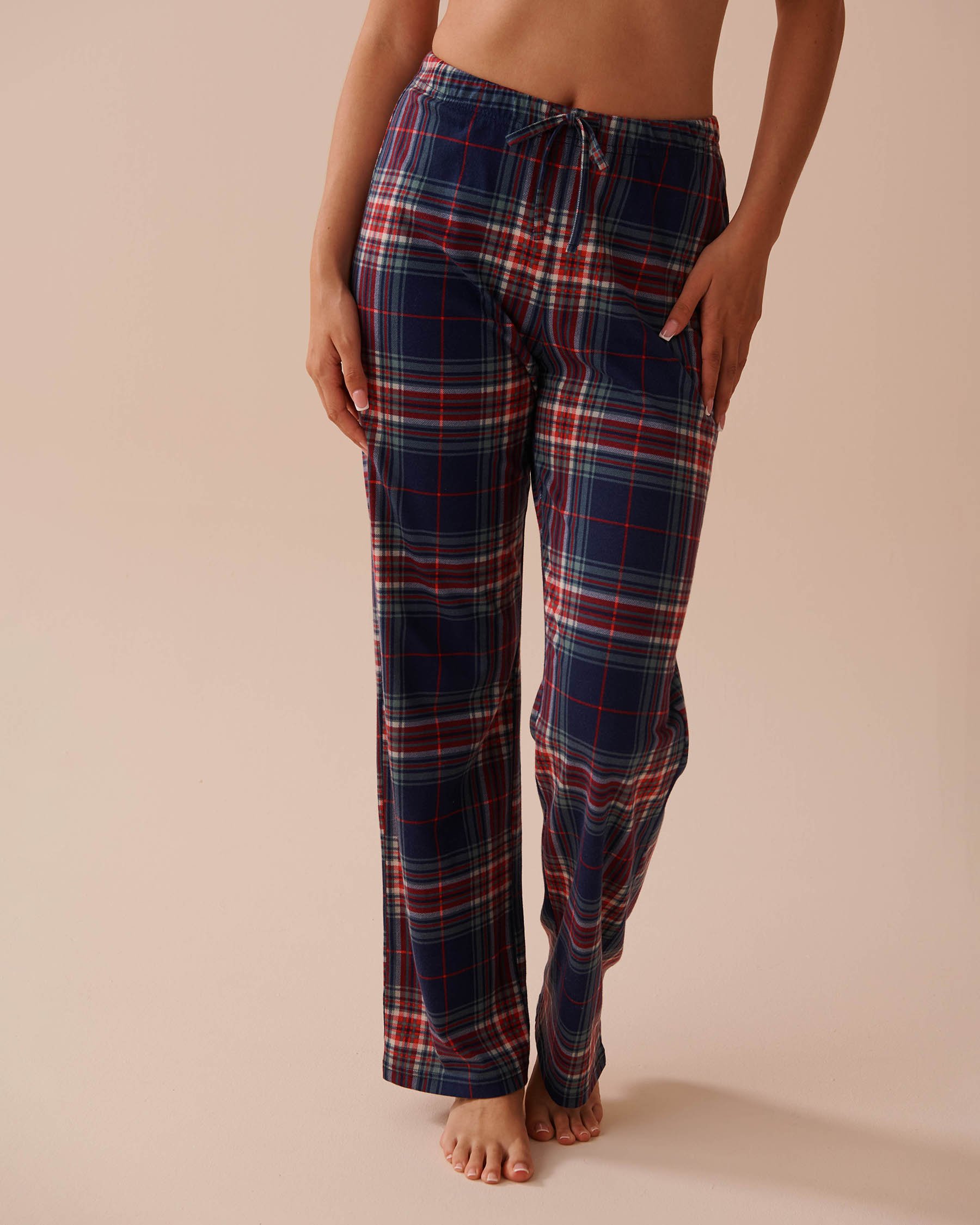 LA VIE EN ROSE Blue Plaid Cotton PJ Set Evening Blue Plaid 40400075 - View5