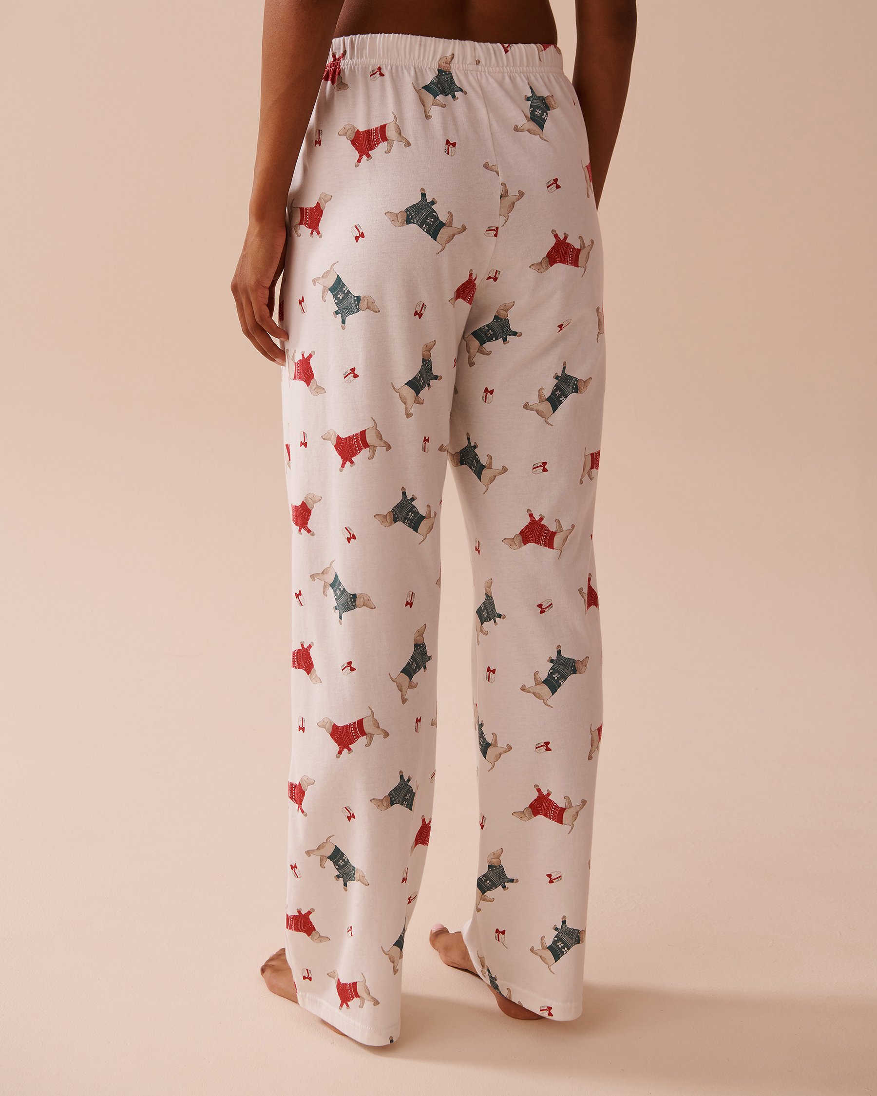 LA VIE EN ROSE Dachshund Print Cotton PJ Set Dachshund/Snow White 40400075 - View6